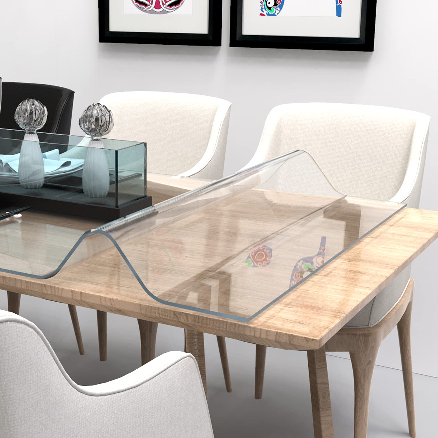 Etechmart 24 X 60 Inch Clear Table Cover Protector, 1.5Mm Thick Custom Pvc Table Cover Tablecloth, Plastic Desk Pad Mat, Waterpr