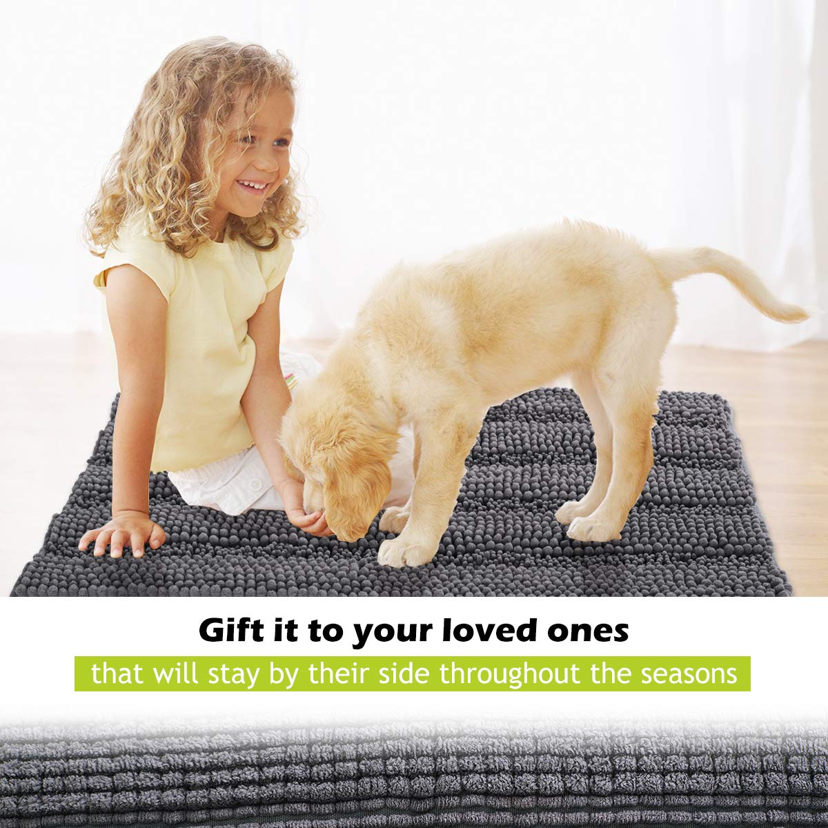 Grey Bath Rugs - Soft Large Bathroom Rugs Farmhouse Floor Cover Water Absorbent Bath Mat Shower Carpet For Toilet Door Way Kitch