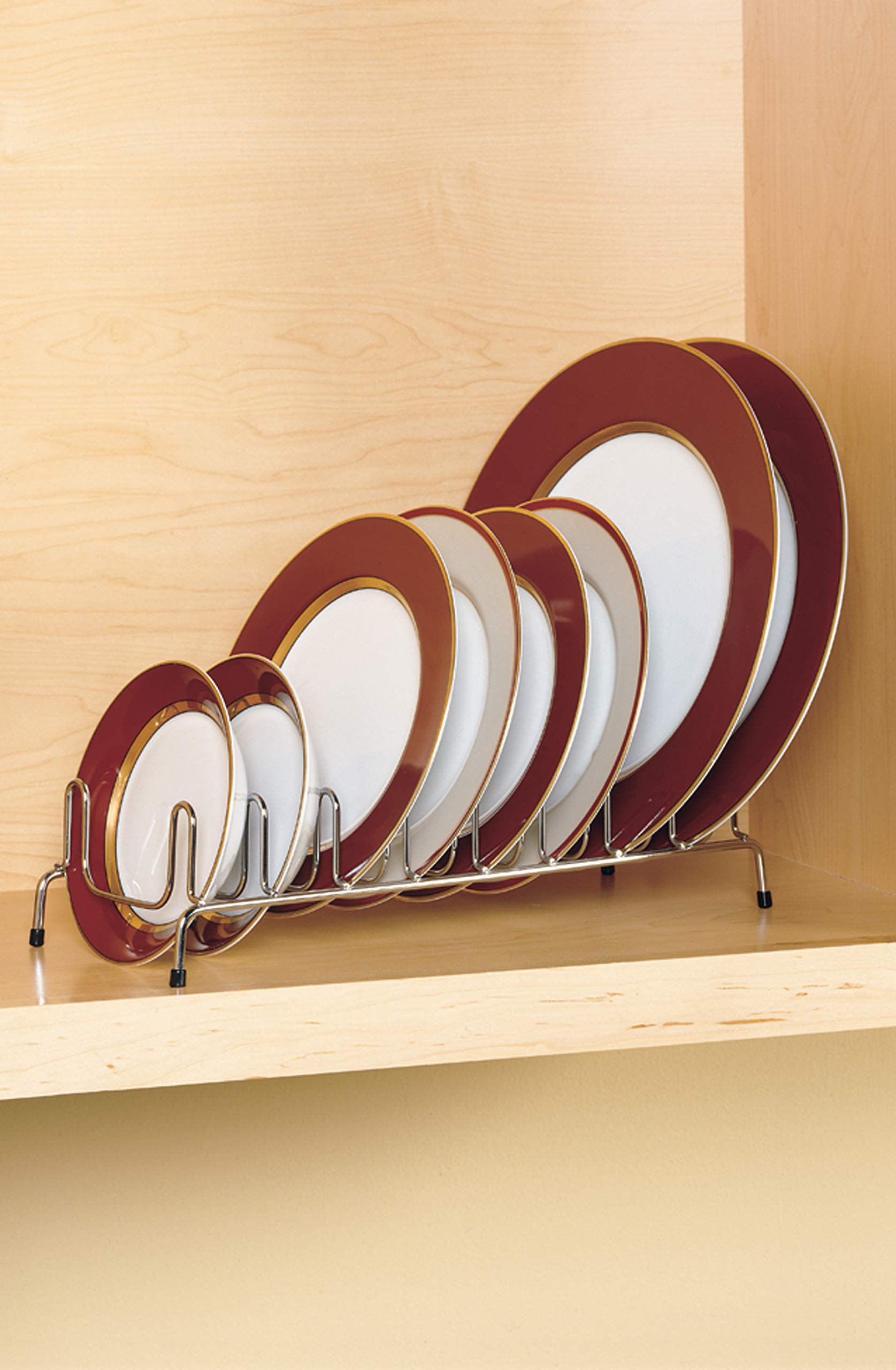 ClosetMaid 53482 Lid and Plate Organizer  Satin Chrome