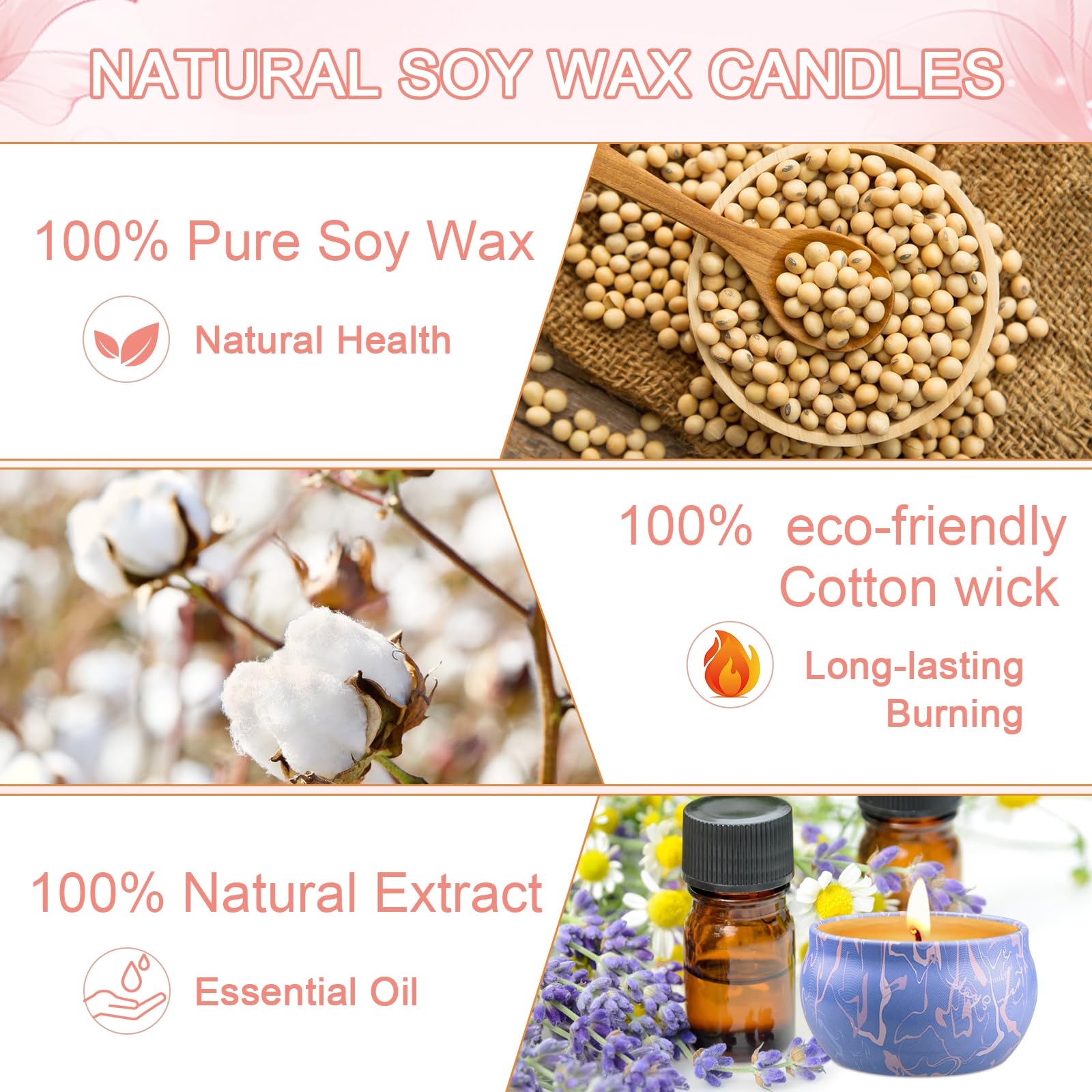 Candles - Scented Candles Gift Set for Women, 9-Pack Natural Aromatherapy Candles for Home Scented, Long Burning Candles Gifts f