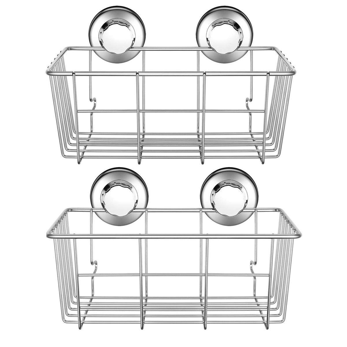 Ipegtop Suction Cup Deep Shower Caddy Bath Organizer Wall Shelf For Large Shampoo Gel Holder Bathroom Accessories Storage -Rustp