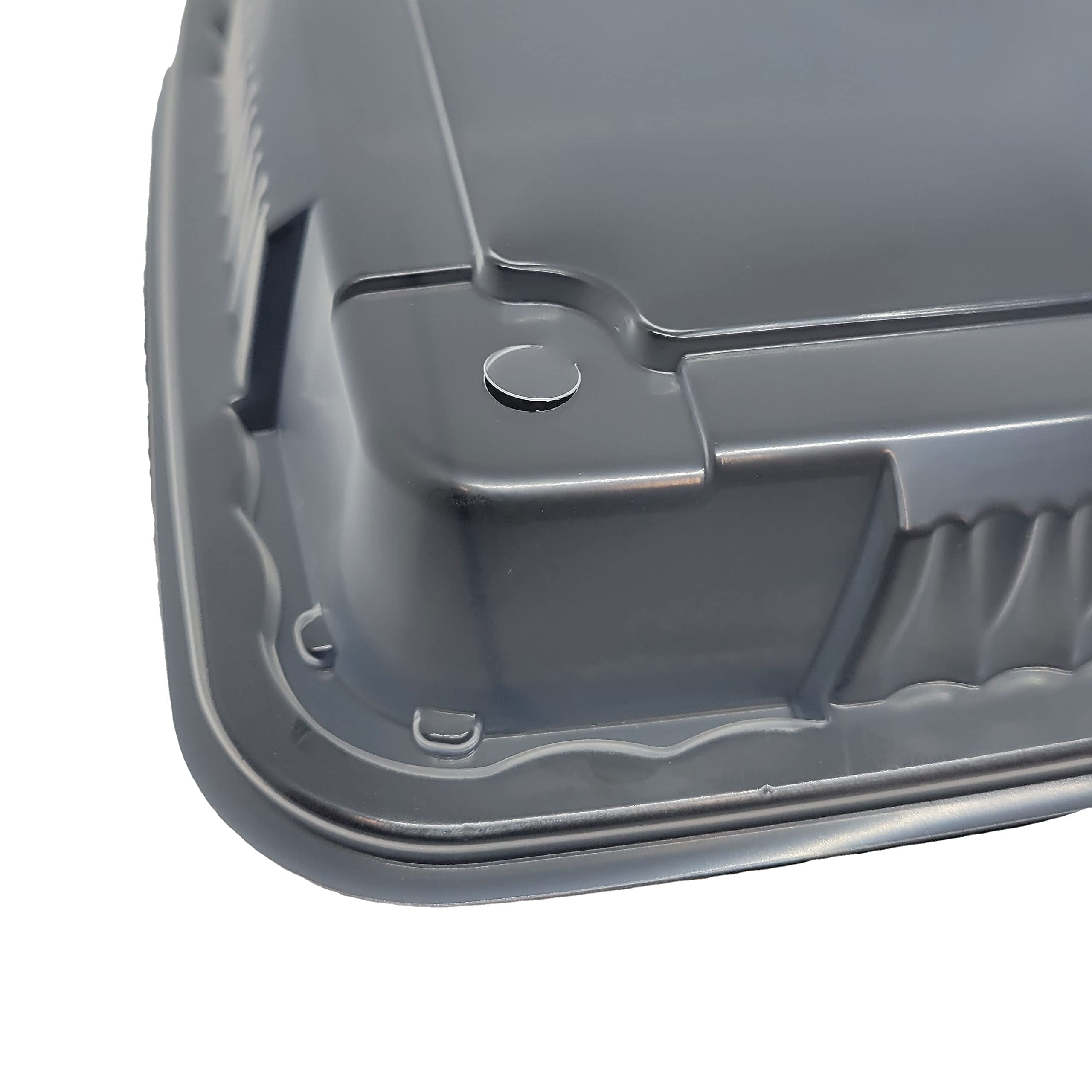 [75 Sets] Pp Pebble Box Serving Tray And Vented Lid (9X9'' 1 Compartment) Lunch Box, Food Container