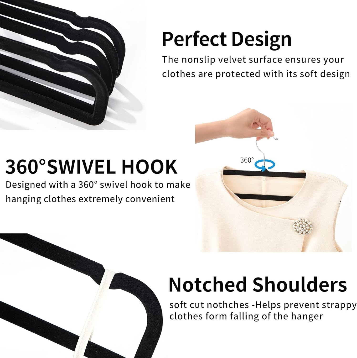 Velvet Pants Hangers With Non Slip Bar, 20 Pack Felt Slack/Trouser Hangers For Closet, Slim & Sleek Space Saving Closet Hangers,