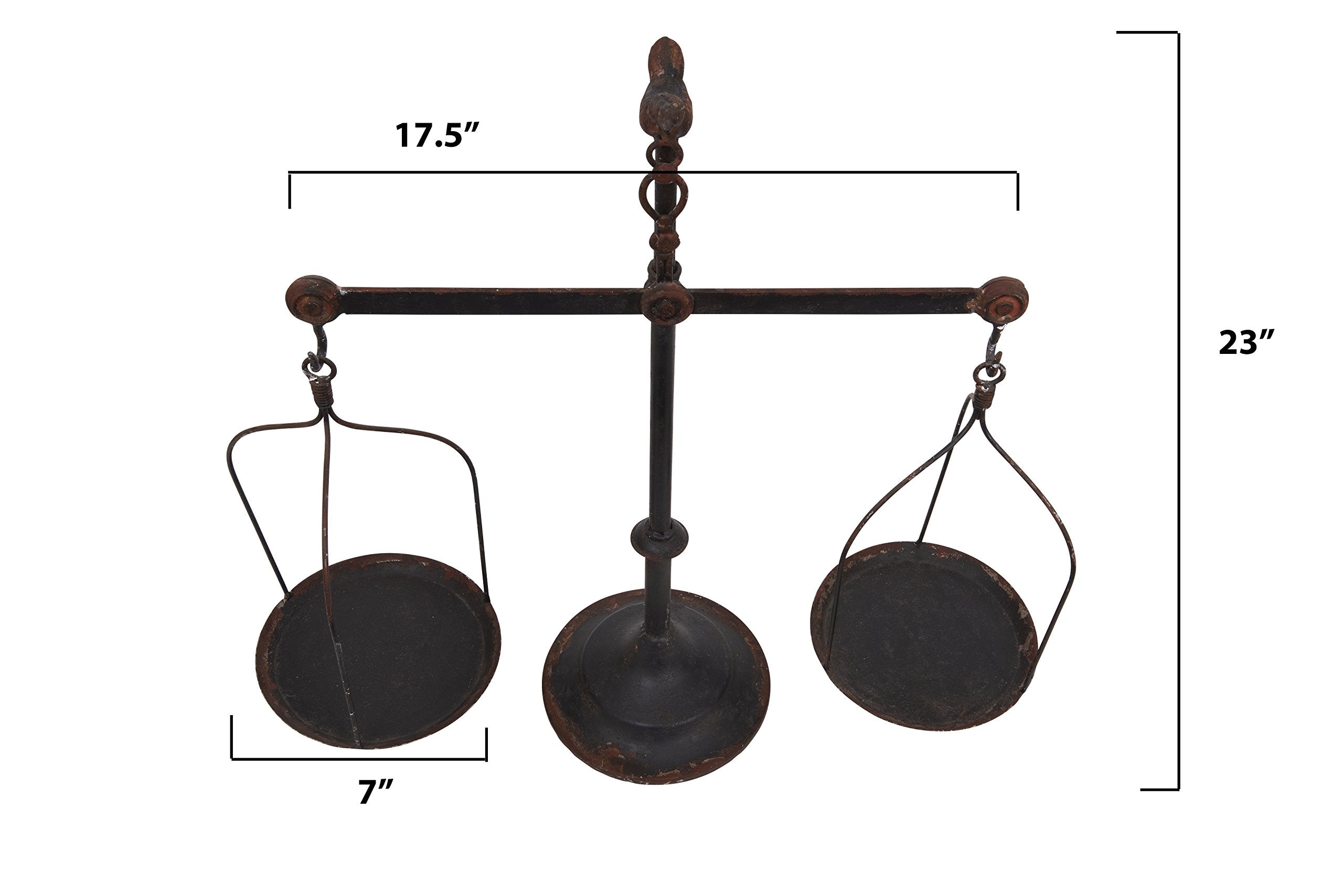 Creative Co-Op Black Decorative Antique Iron Balance Scale With Bird