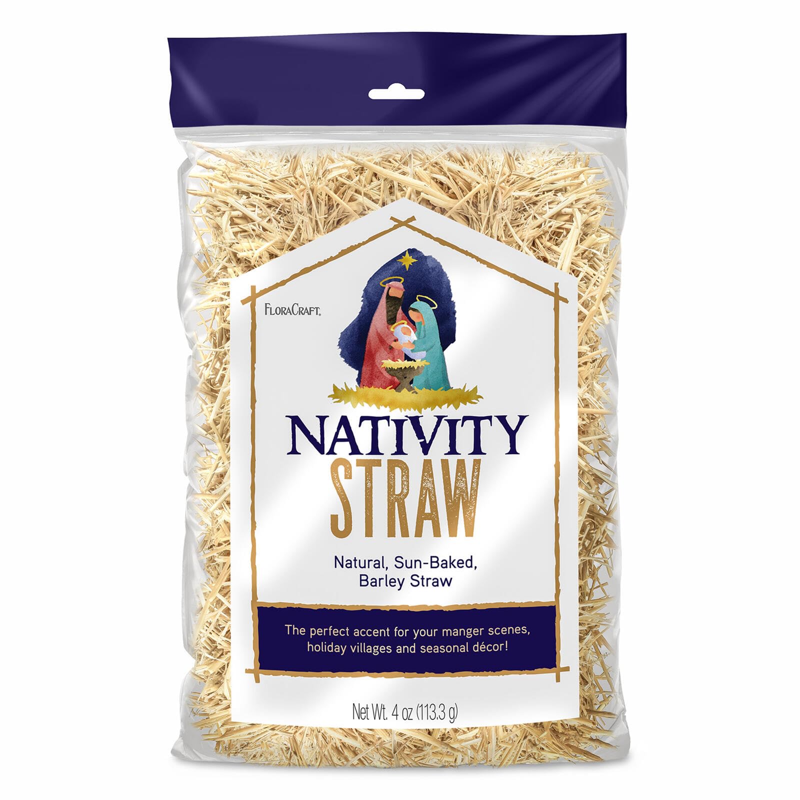 FloraCraft Decorative Nativity Straw 4 Ounce Natural