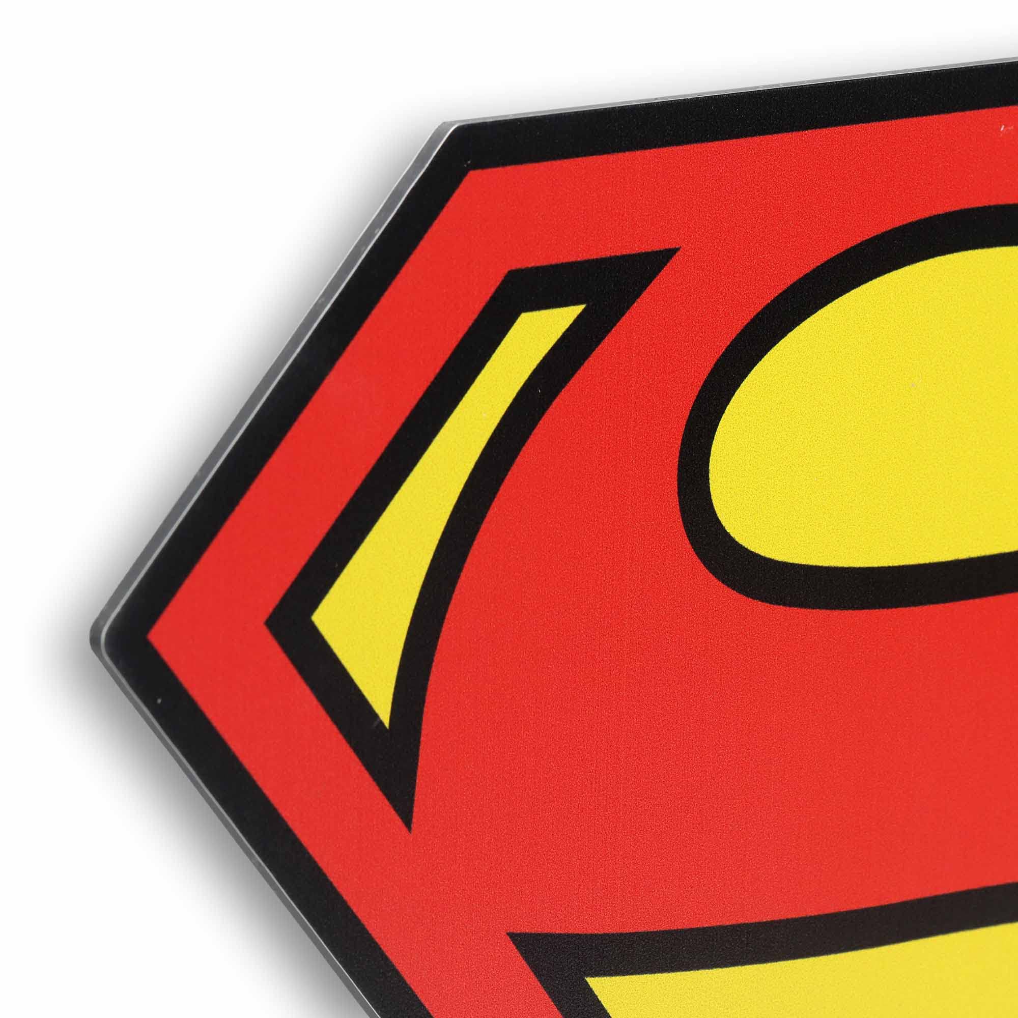 Dc Comics Superman Logo Metal Sign - Fun Superman Wall Art For Man Cave, Bedroom Or Movie Room