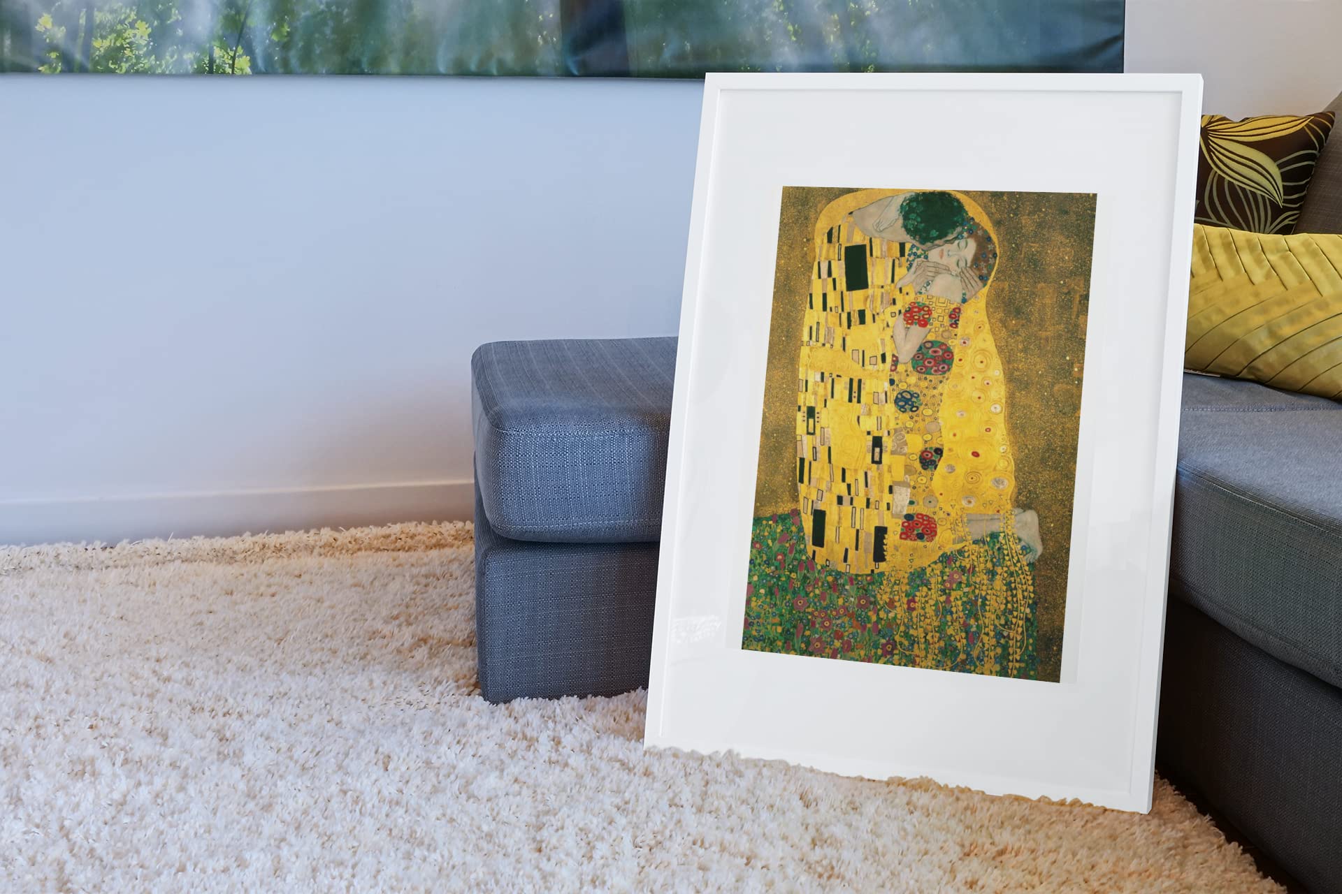 Gustav Klimt The Kiss Painting Great Office and Home Decor Living Room Poster Botanical Wall Art Picture Gold Victorian Decoration Austrian Symbolist Painter Cool Wall Decor Art Print Poster 24x36