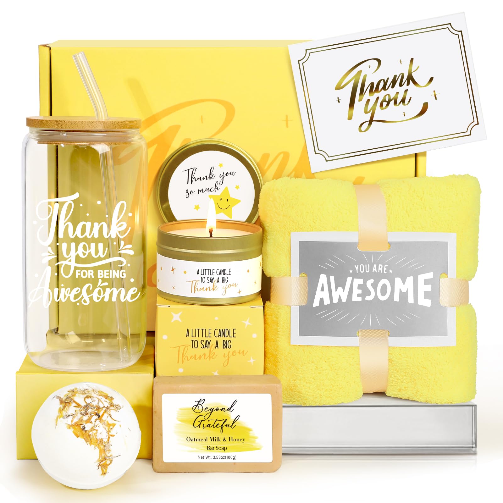 iAOVUEBY Employees Appreciation Gifts, Thank You Gift Baskets for Women Best Friend Appreciation Gift for Coworkers Teachers wit