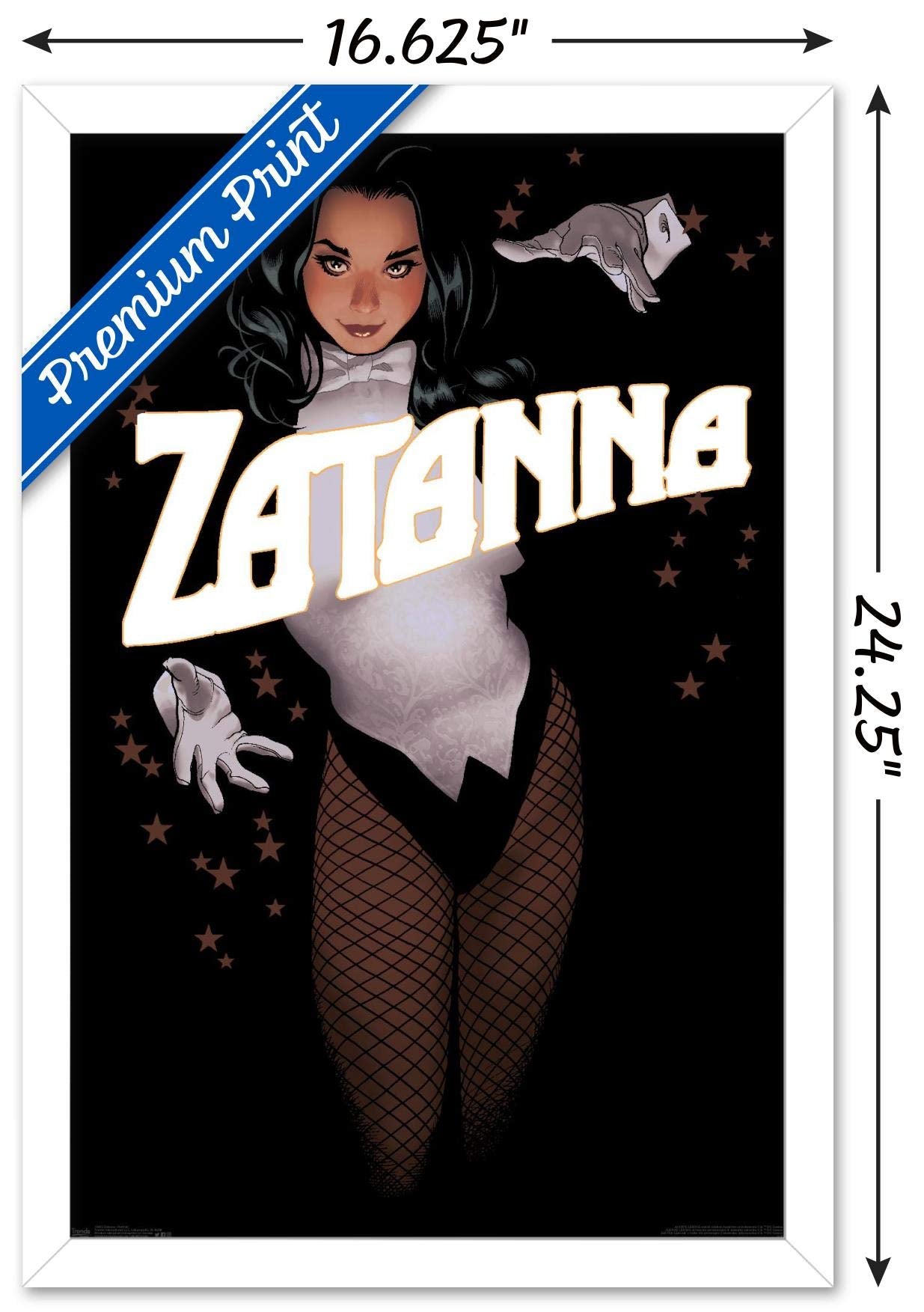 Trends International Dc Comics - Zantanna - Alex Ross Portrait Wall Poster, 14.725'' X 22.375'', White Framed Version