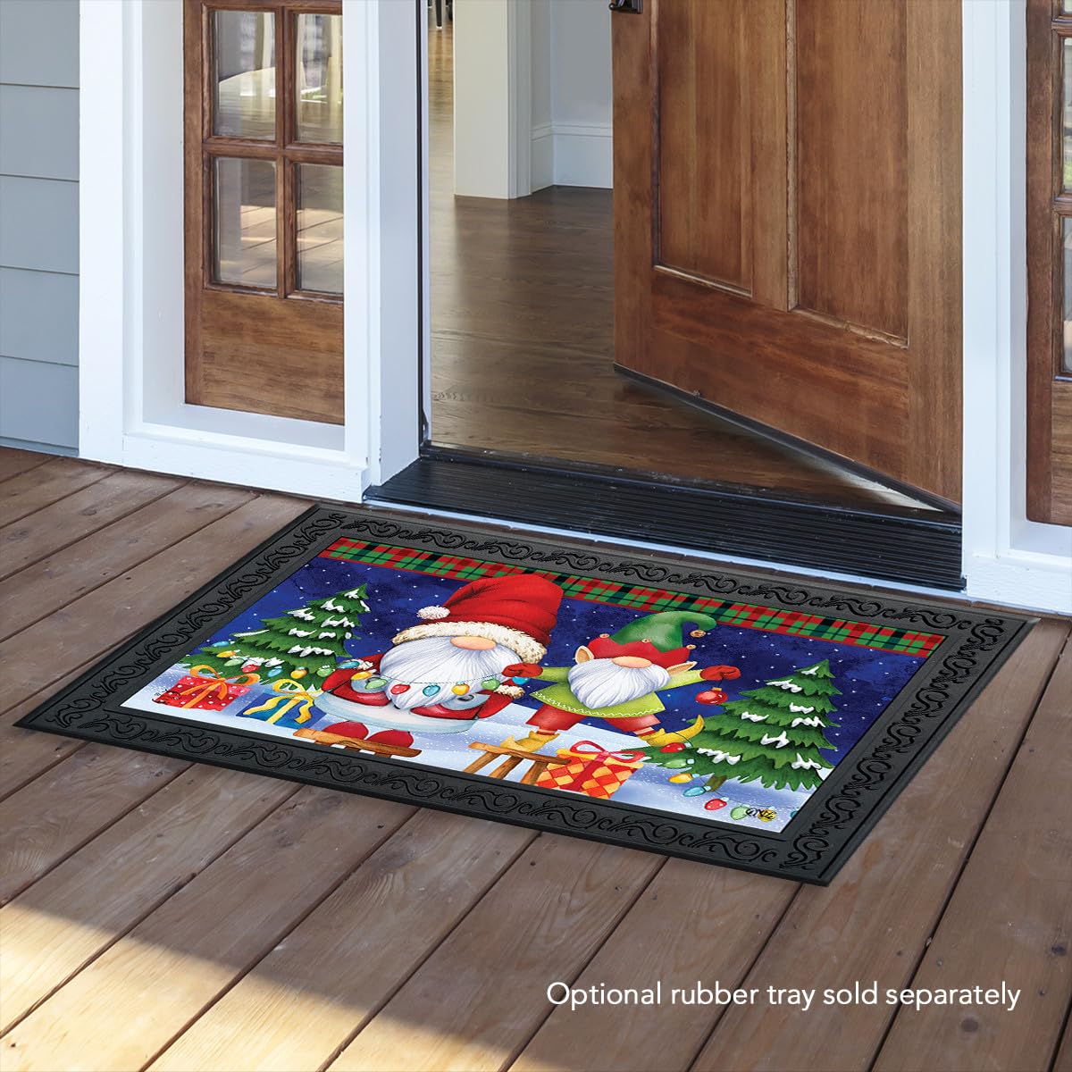 Briarwood Lane Christmas Gnomes Doormat Holiday Humor Elf Presents 30 X 18