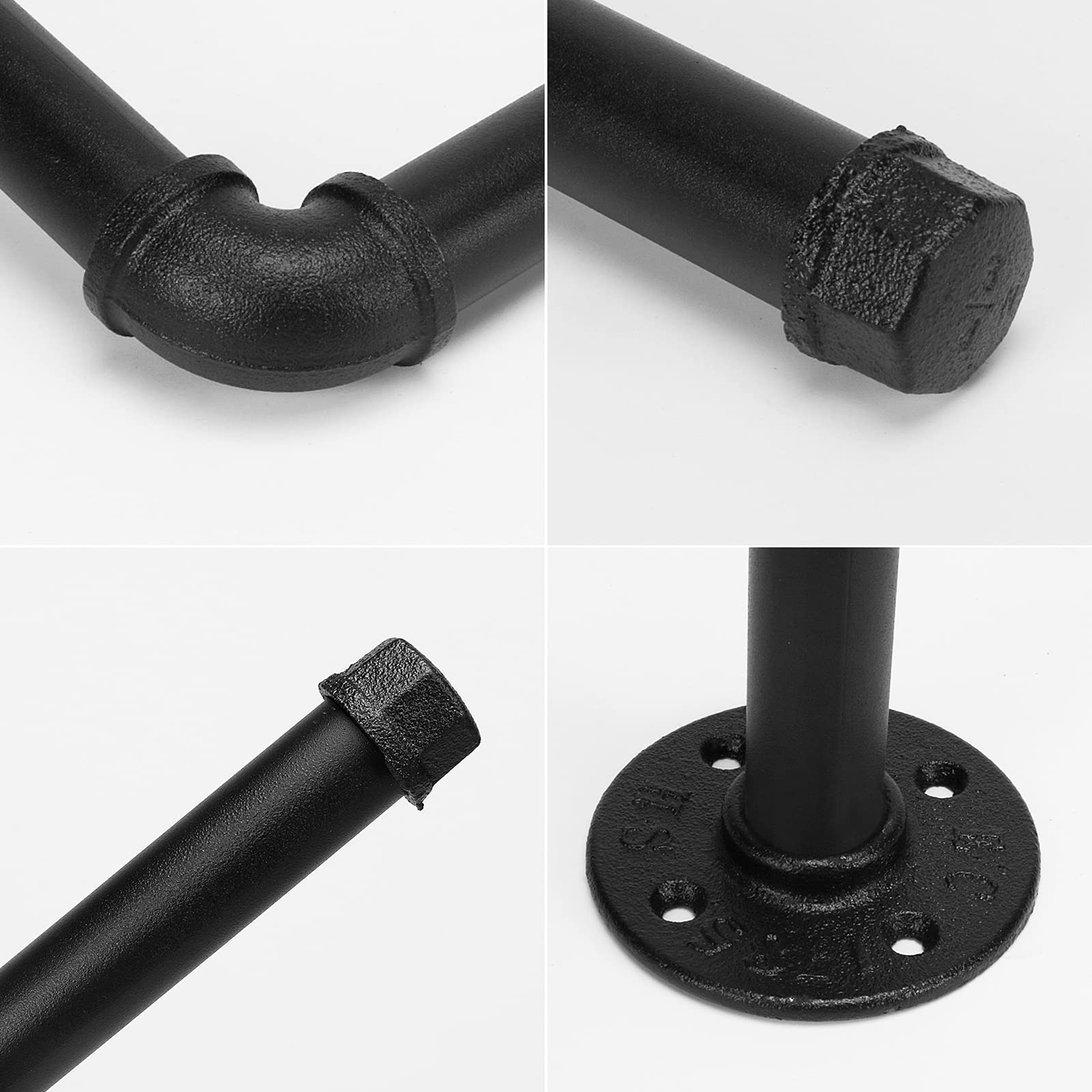 Jeasor Industrial Iron Pipe Kitchen Paper Towel Holder  Vintage Farmhouse Heavy Duty DIY Industrial Rustic Wall Mount Paper Towel Rack for Kitchen Bathroom (1  Black)