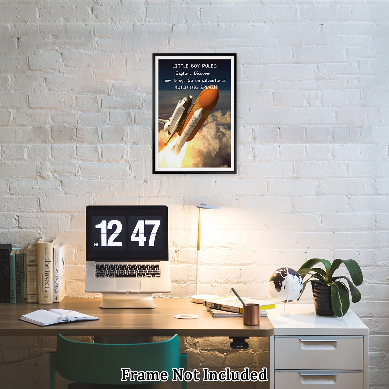 Little Boy Rules Canvas Painting Modern Abstract Wall Art Rocket Inspirational Quote Posters And Prints Wall Decor Unframe Wall
