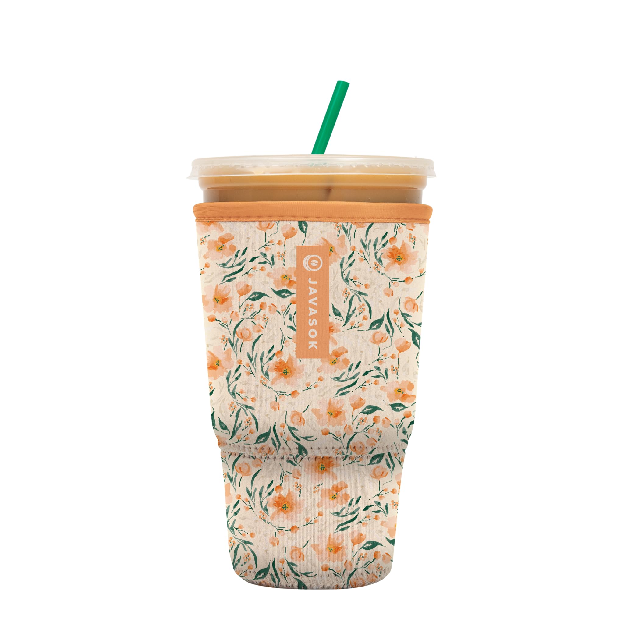 Sok It Java Sok Iced Coffee & Cold Soda Insulated Neoprene Cup Sleeve (Blush Blossoms, XLarge: 38-42oz)