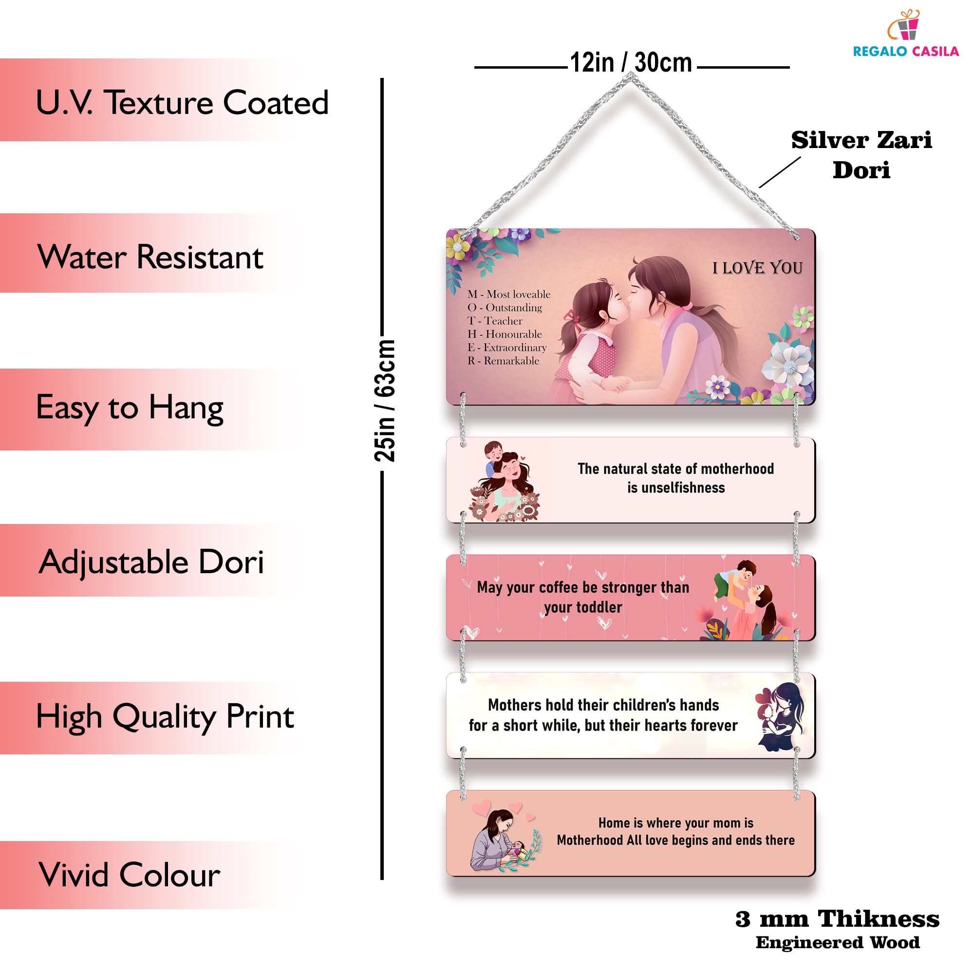 Regalocasila Wall Decoration | Birthday Wishes Quotes | For Mom | From Son Daughter | Unique Gift Ideas | Surprise Gifts | Gifts