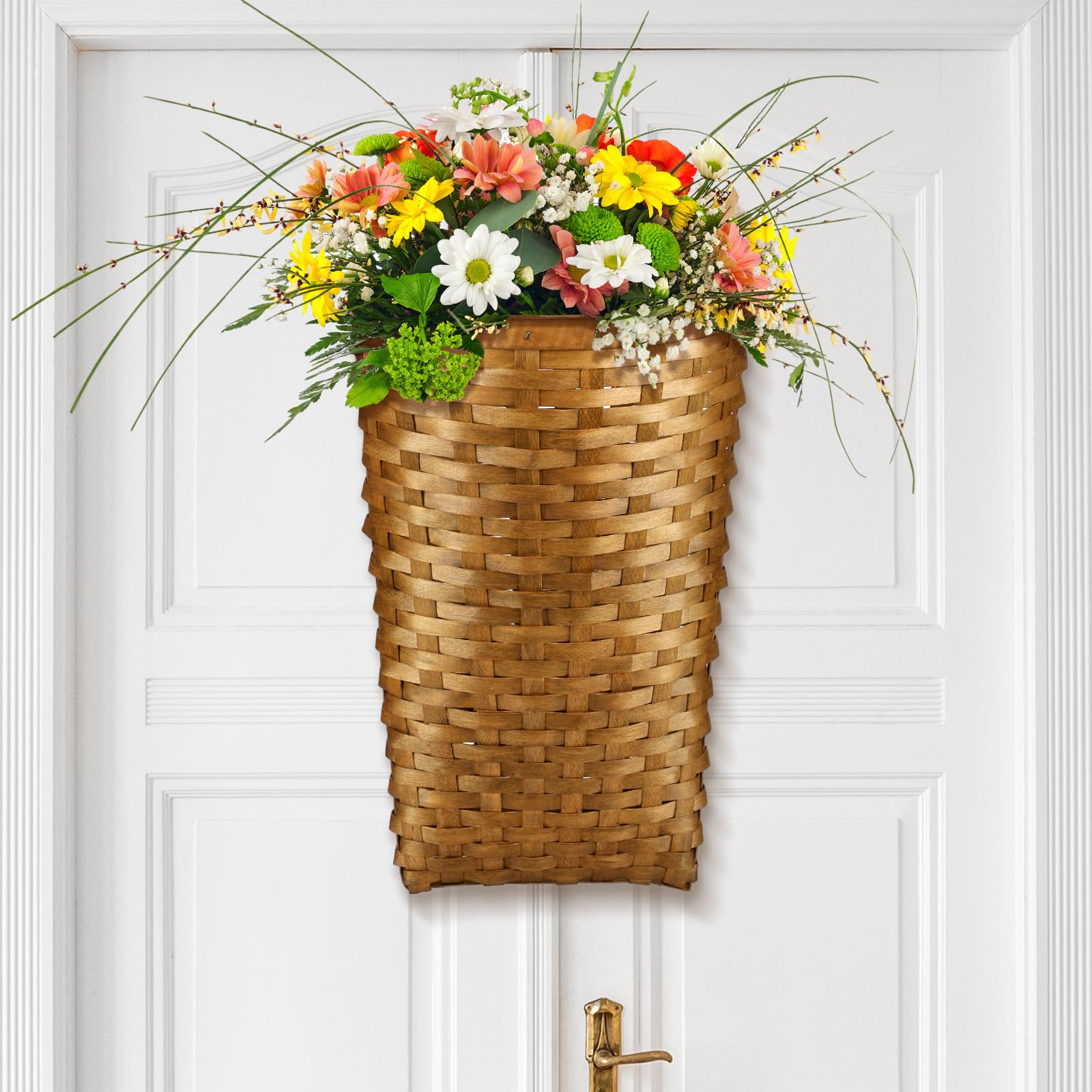 Domensi 15.5 x 10 x 7.5 Inch Front Door Basket Woven Wall Hanging Basket Hanging Storage Decor Farmhouse Decor Crafting DIY for 