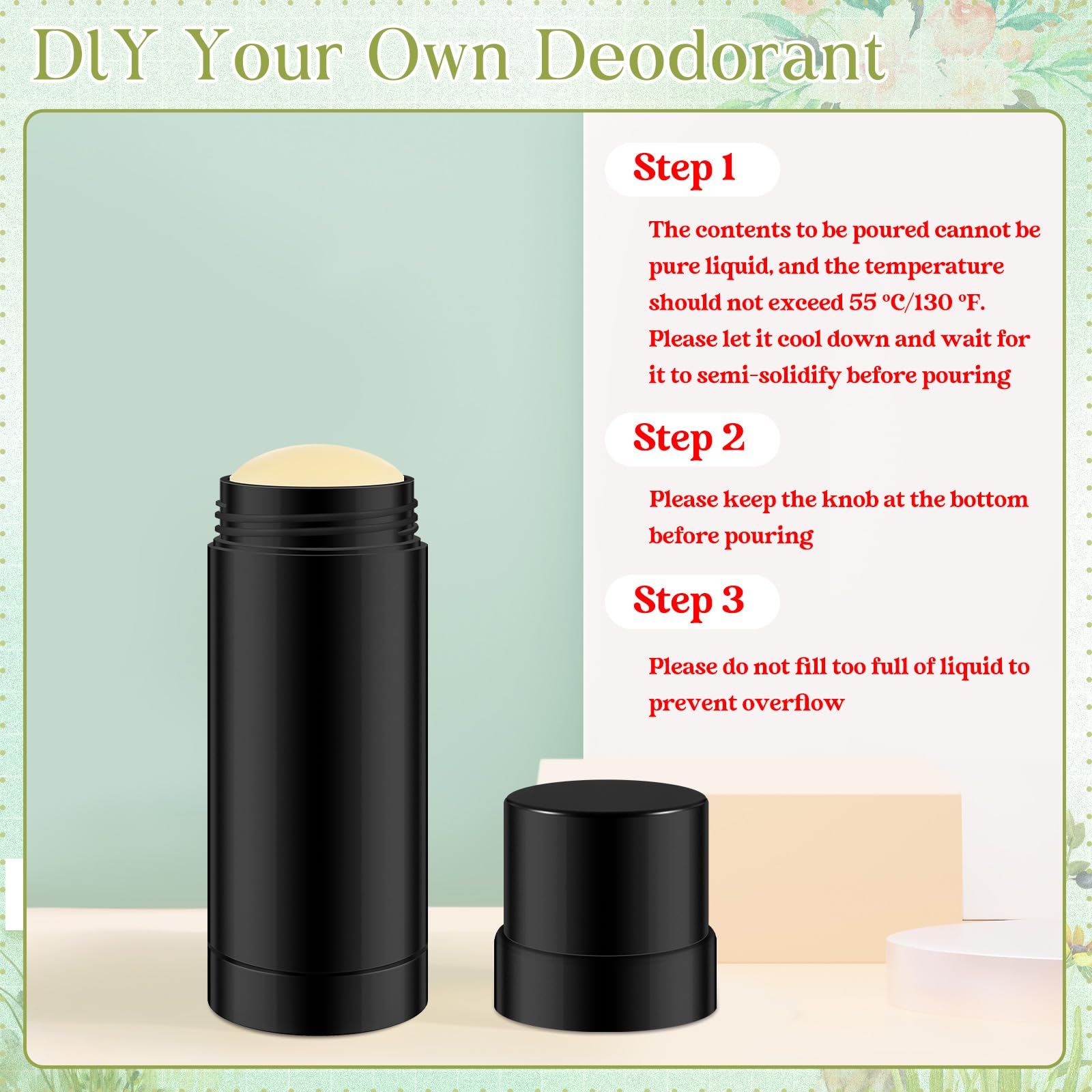 Teenyyou 30 Pcs 60Ml/2Oz Empty Deodorant Containers Twist Up Filling Bottle Refillable Plastic Deodorant Holder Tube For Homemad
