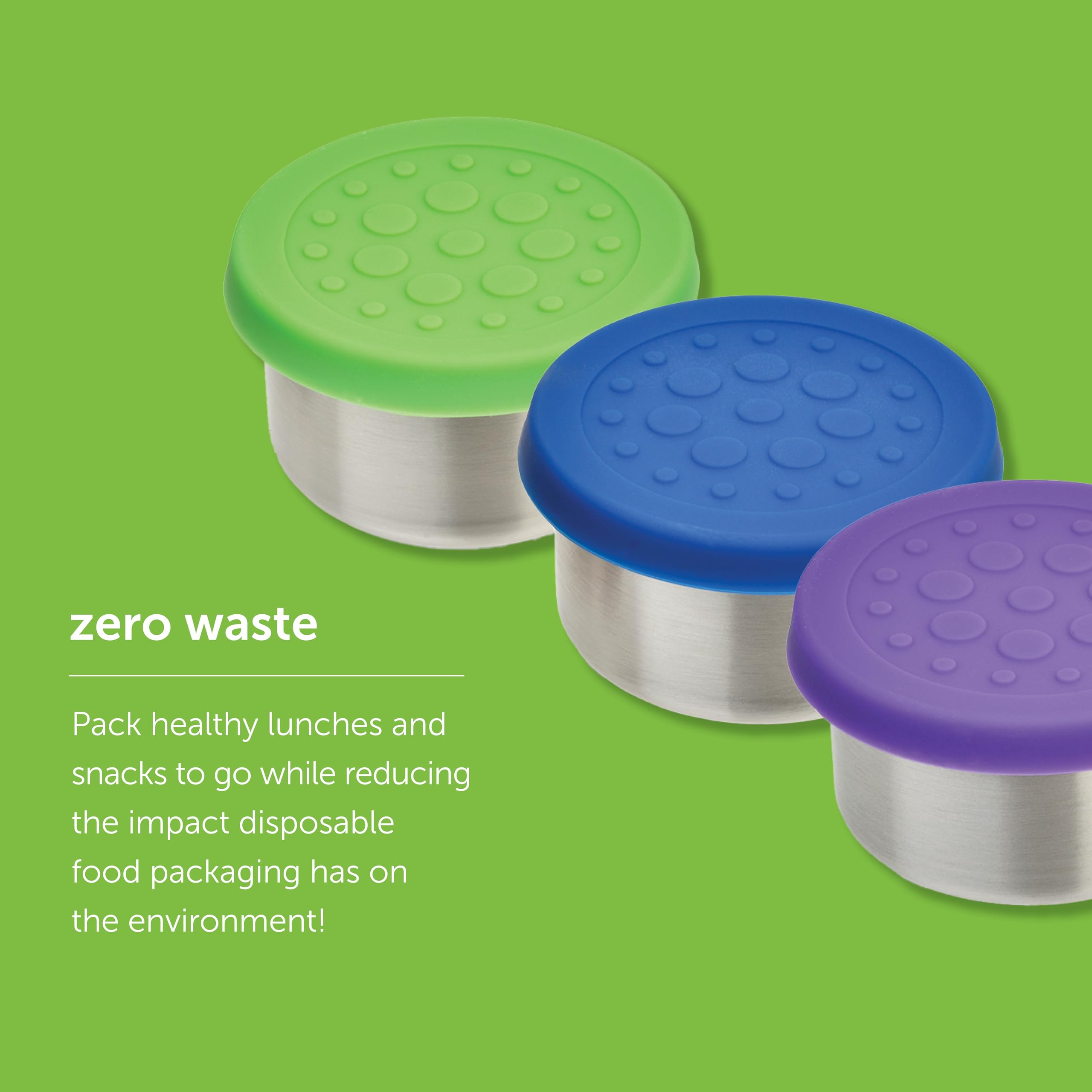 Lunchbots 2.5 Oz Leak Proof Snack And Side Dish Containers - Spill Proof In Bags And Bento Boxes - Food-Grade Stainless Steel Wi