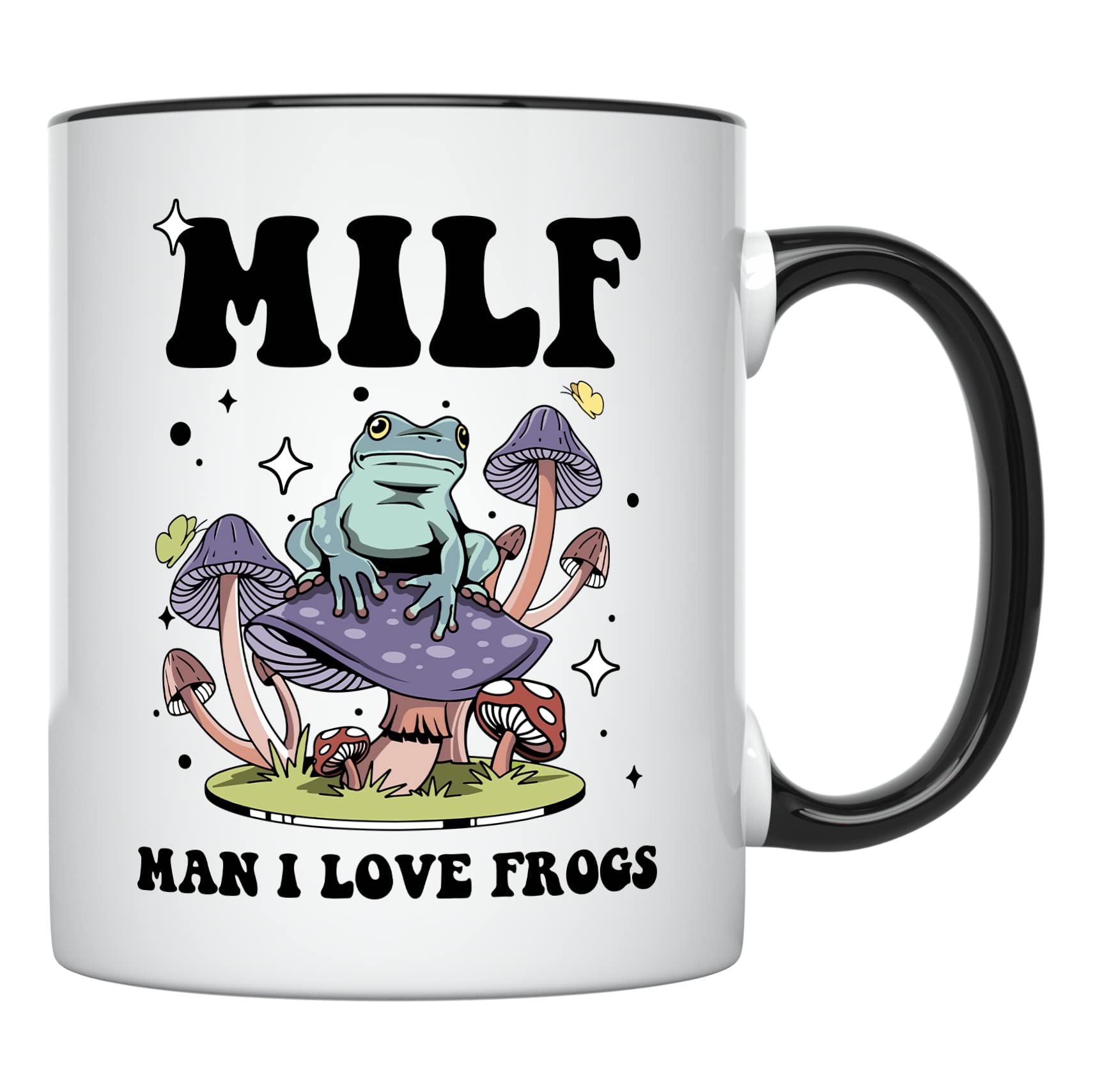 Younique Designs Milf Man I Love Frogs Frog Mug, 11 Oz, Frog Cup, Frog Gifts For Women And Men, Cute Frog Stuff, Frog Themed Gif