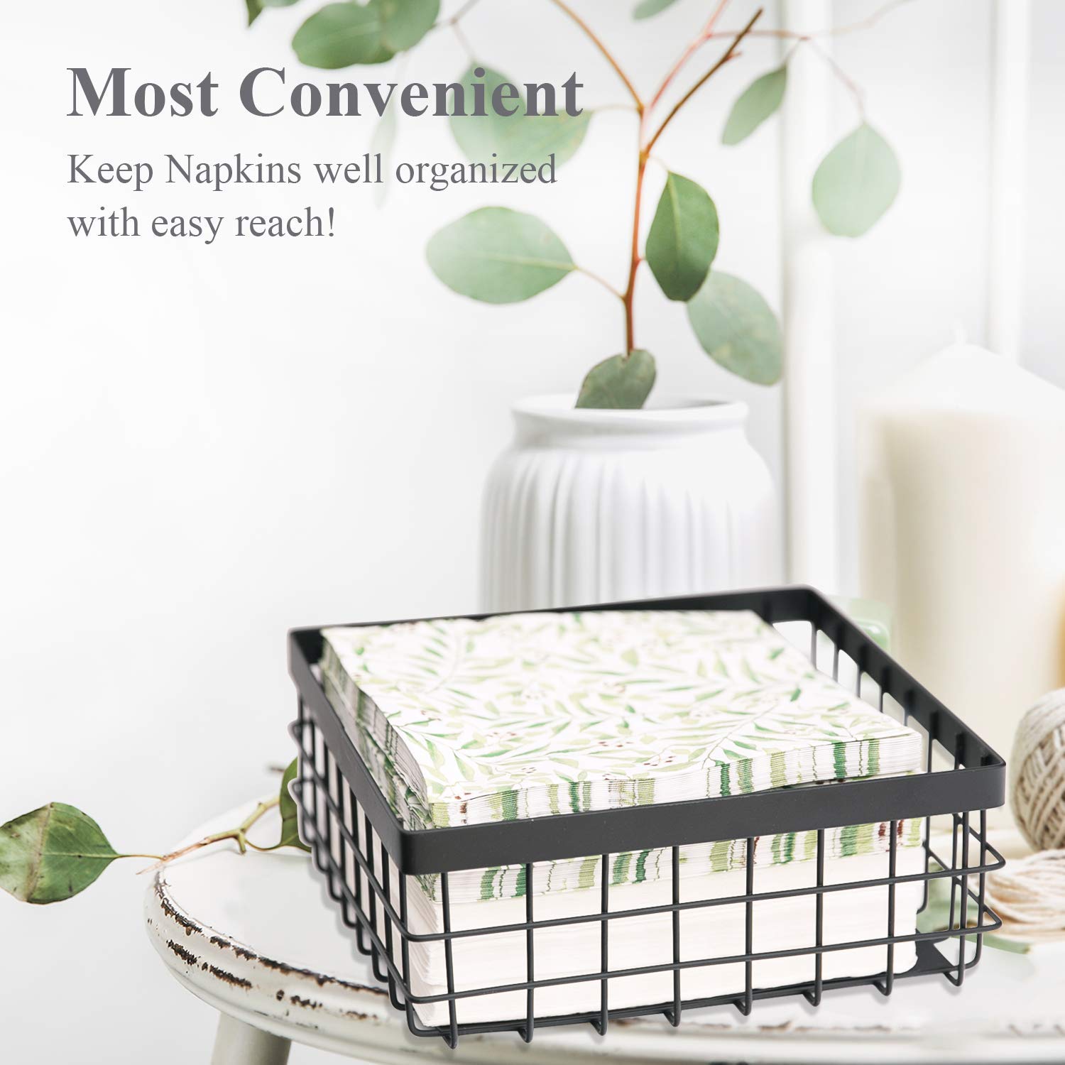 Sleilin Horizontal Napkin Holder For Kitchen Tables & Countertops, Steel Napkin Holder, Vintage Flat Napkin Holder, Farmhouse Ki