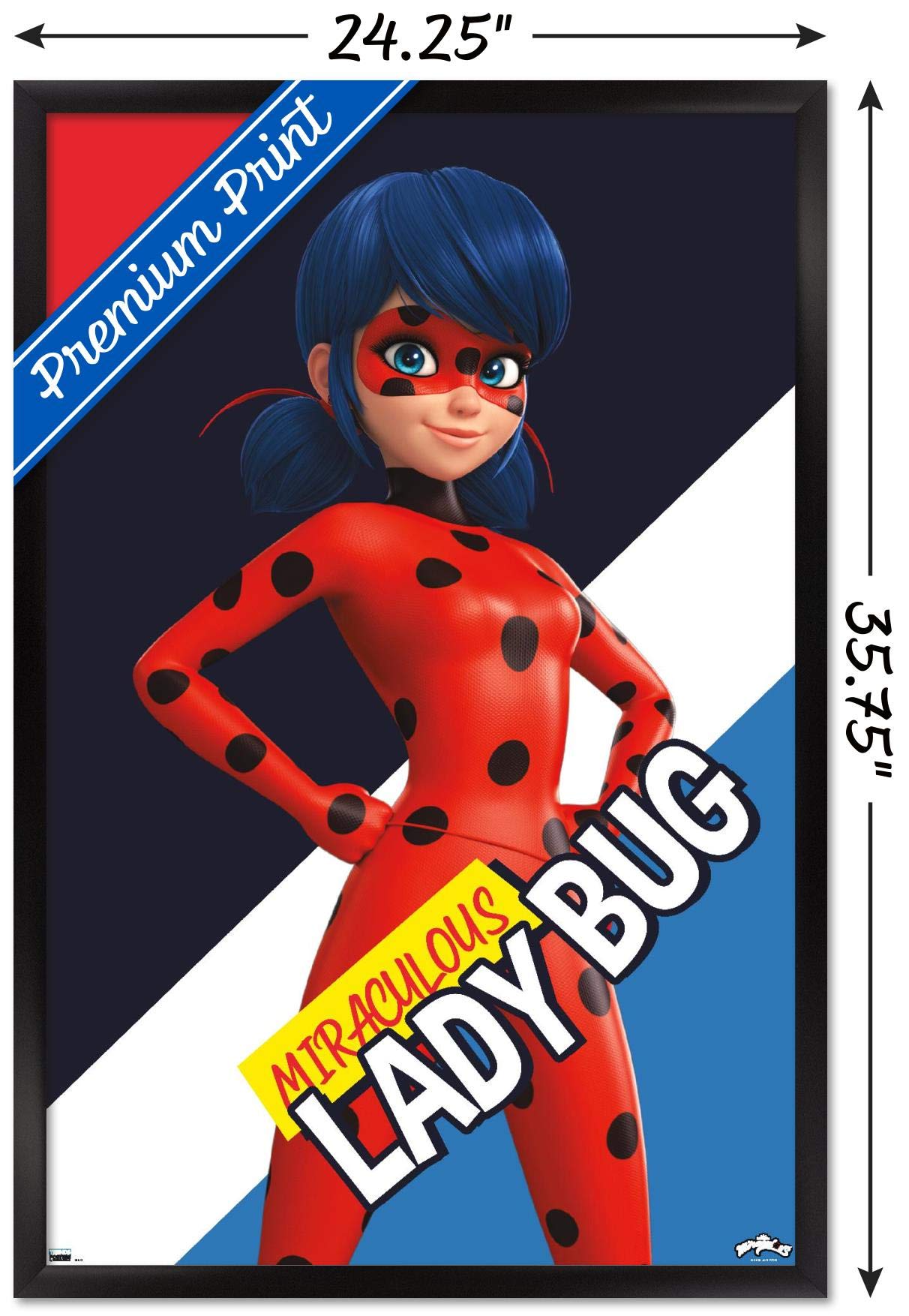 Trends International Miraculous-Ladybug Wall Poster, 22.375 In X 34 In, Black Framed Version