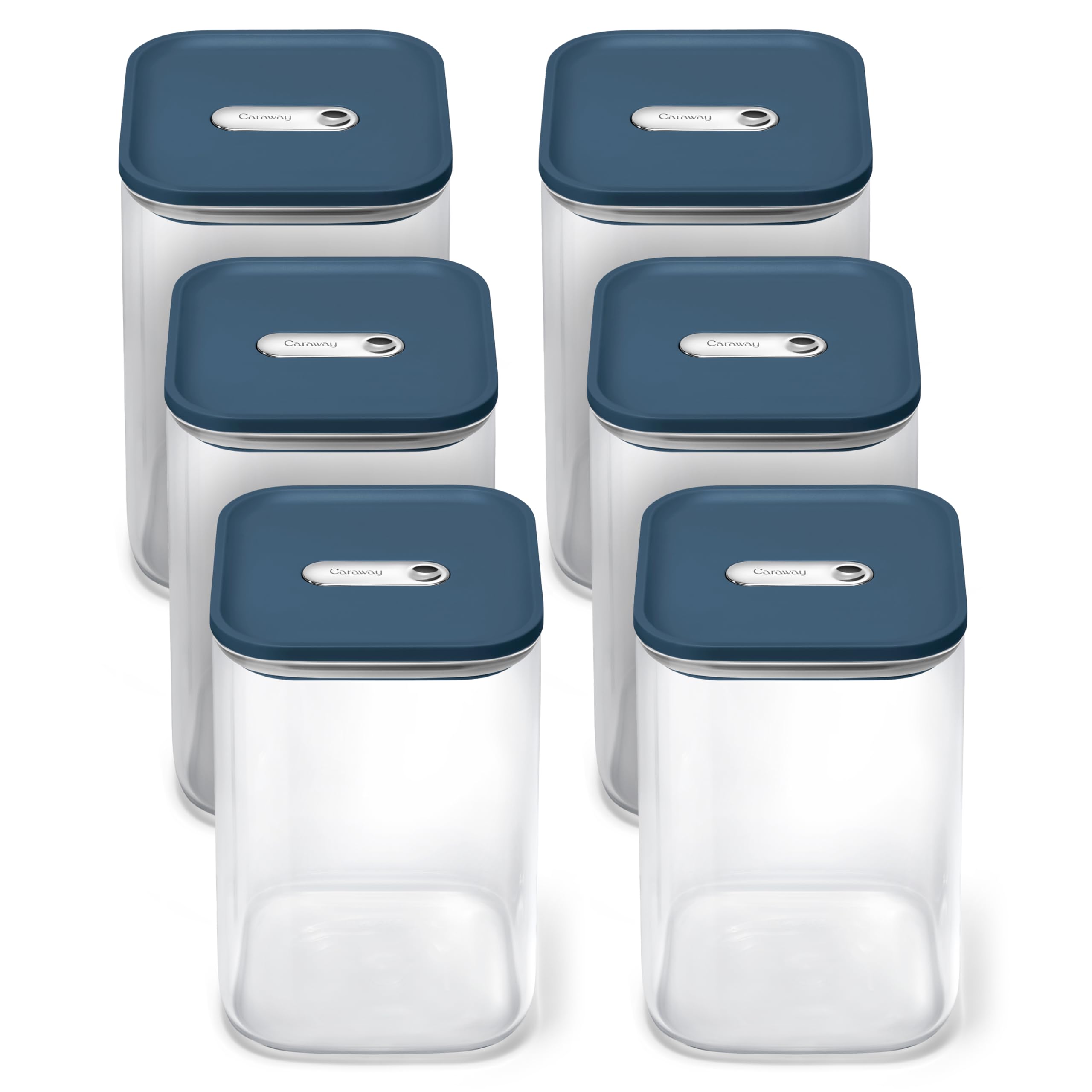 Caraway 4qt Glass Airtight Food Storage Containers with Lids - Non-Toxic, BPA-Free Kitchen Storage Container - Stackable, Space-
