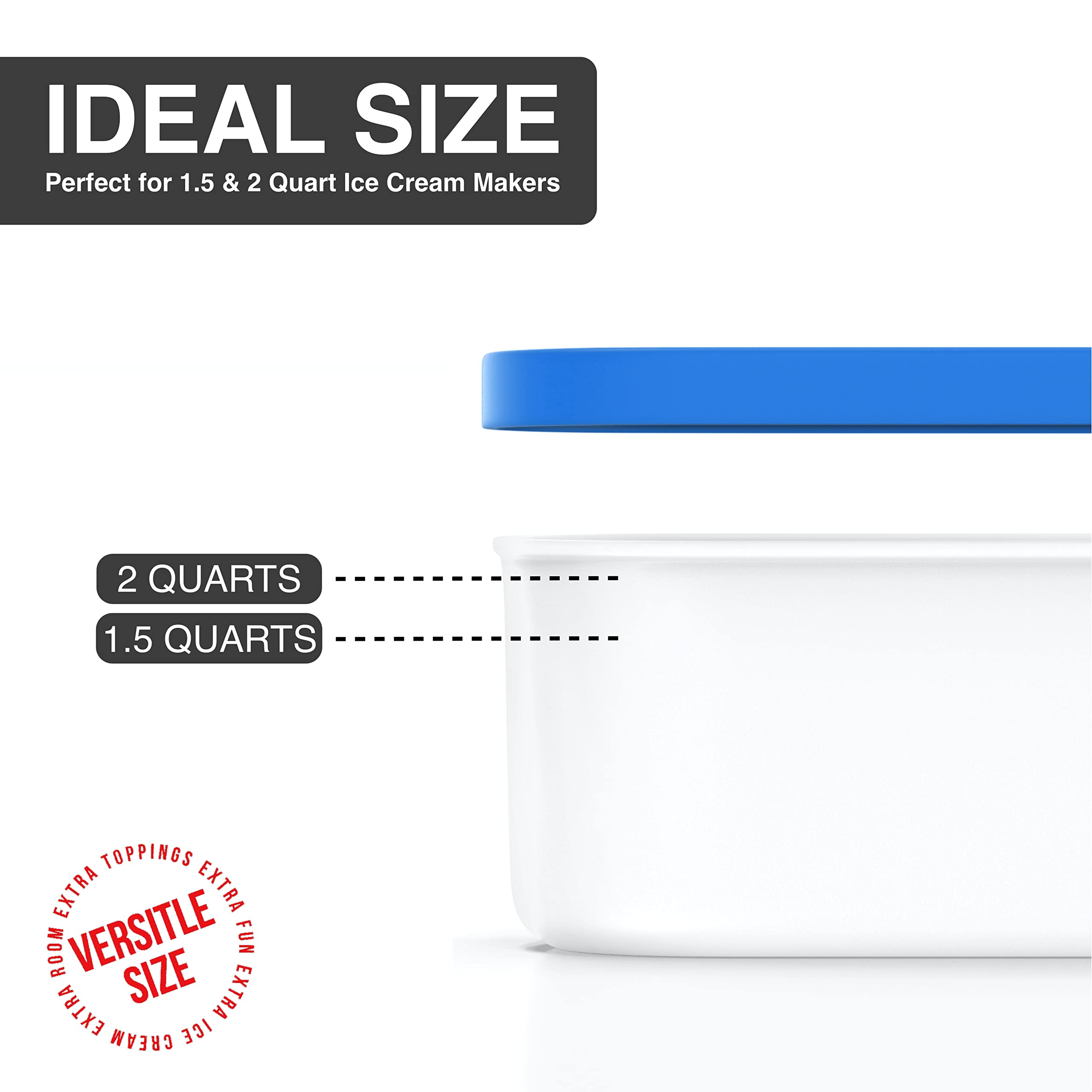 Balci - Ice Cream Container - 2 Quart - Perfect Reusable Freezer Storage For Homemade Ice Cream Tubs For Sorbet, Frozen Yogurt A