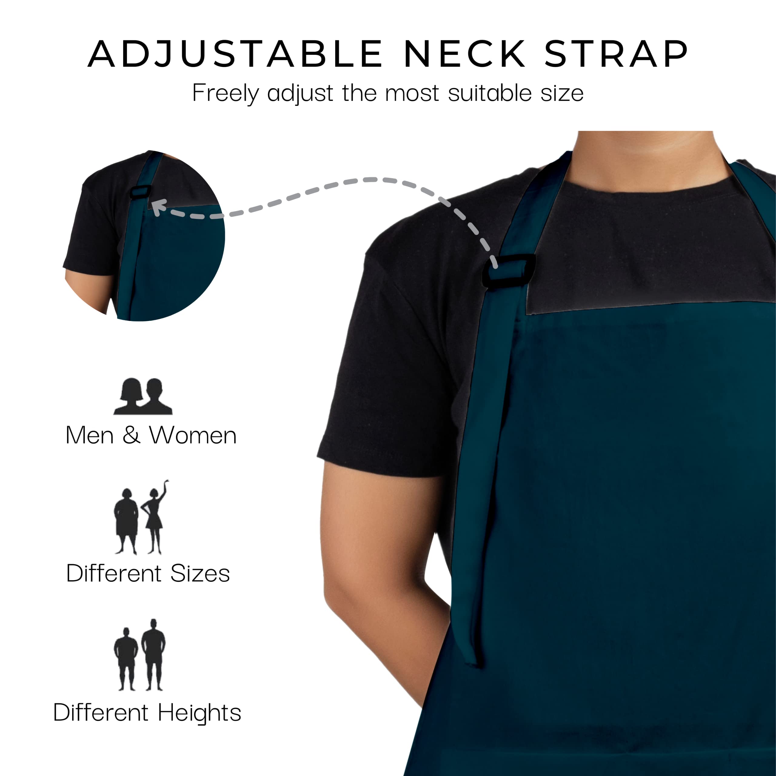 Rajrang Chef Apron For Women Men With Pockets Cotton Kitchen Cooking Long Aprons Reflecting Pond - 35X27 Inches