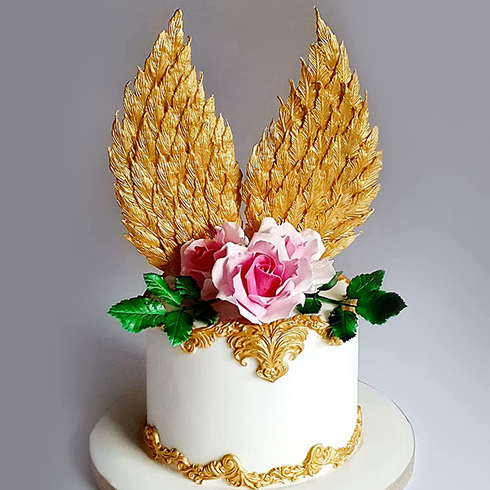 Baroque Feather Silicone Molds, 3D Feather Chocolate Fondant Molds, Cake Border Kitchen Baking Molds For Cake Decoration Cupcake