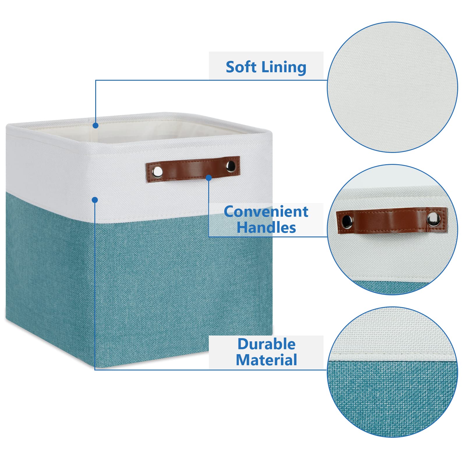 Temary 11 Inch Cube Storage Bins Cubes Storage Baskets 4 Pack Fabric Baskets For Gift Empty, Collapsable Fabric Storage Cubes Ba