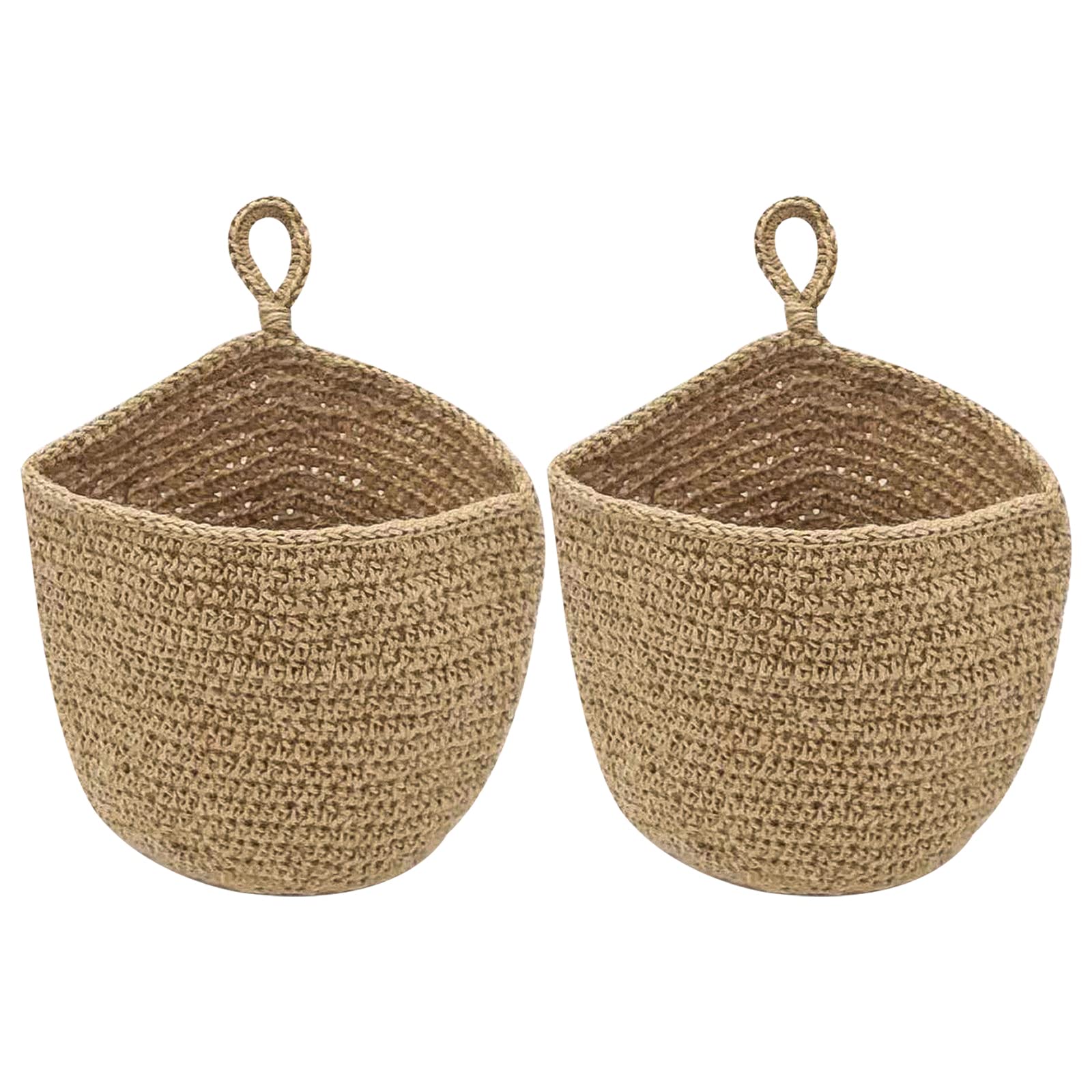 Jute Onion Basket Hanging For Pantry With Wooden Hook, Potato Garlic Onion Pantry Storage Baskets, Potato Holder Hanging Wall Ve