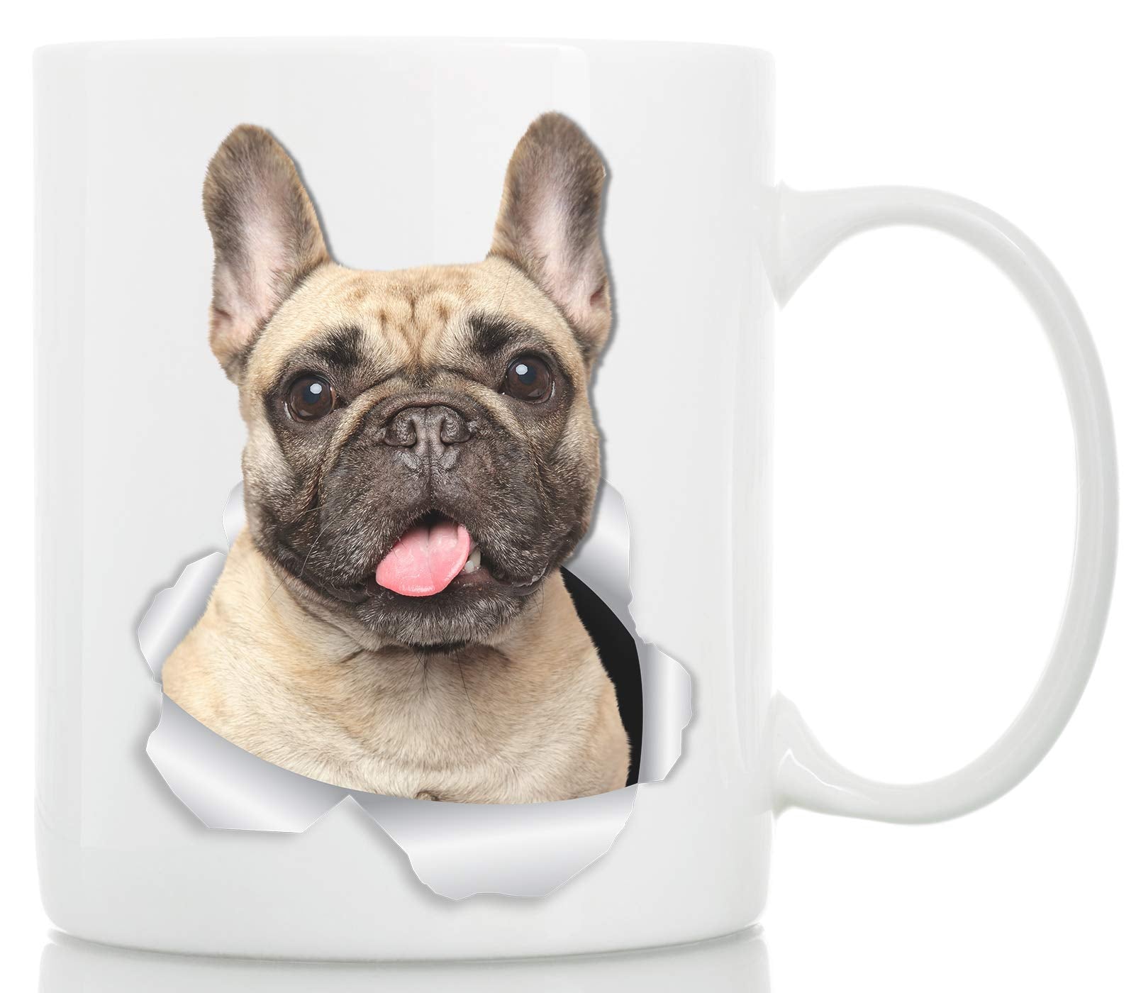 Winston & Bear Loveable French Bulldog Mug - Ceramic French Bulldog Cofee Mug - Perfect French Bulldog Gifts - Funny Cute French