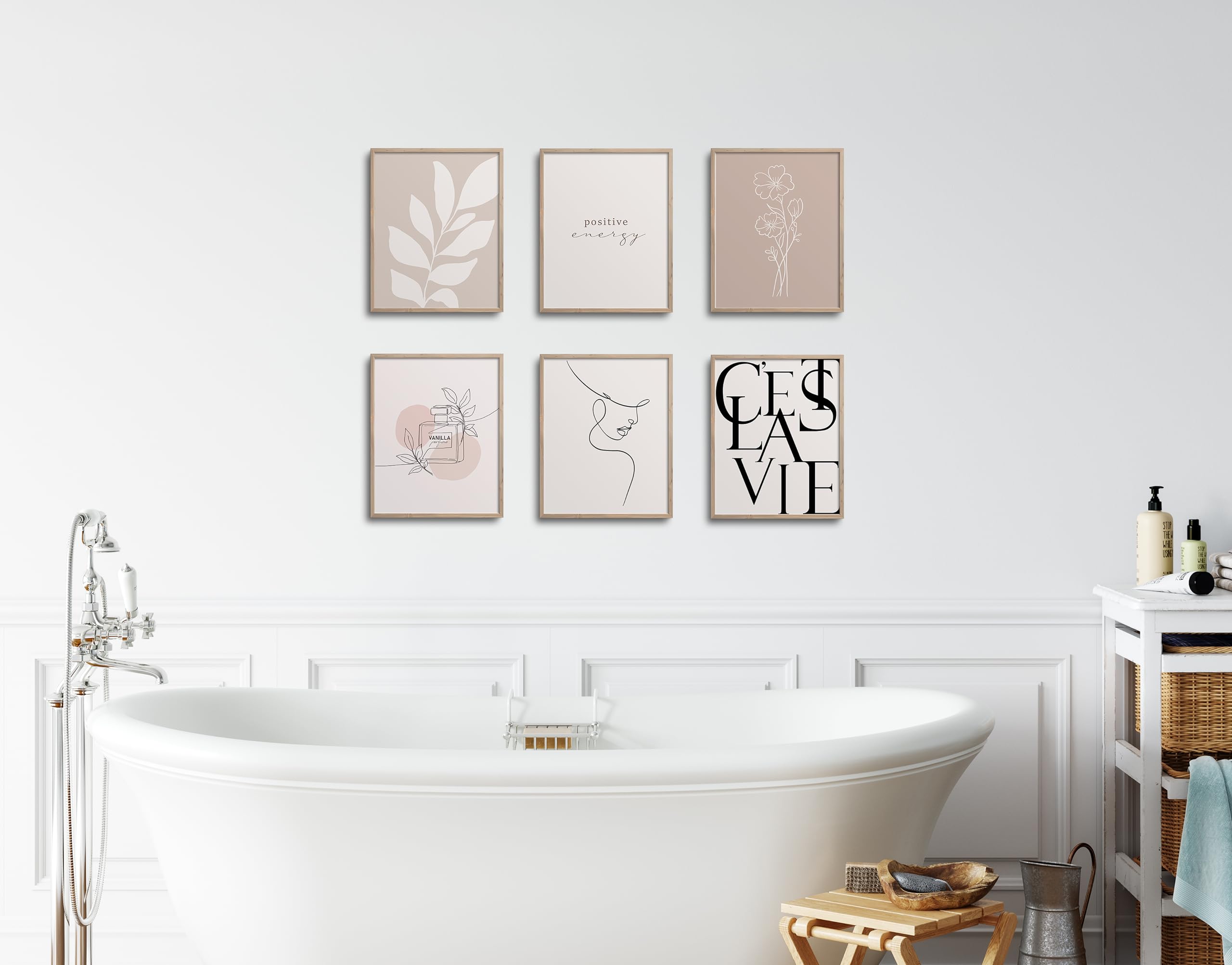 Twodays Vanilla Girl Room Decor, Clean Girl Aesthetic Wall Art, Boho Beige Posters For Bedroom, Minimalist Cream Prints, Abstrac