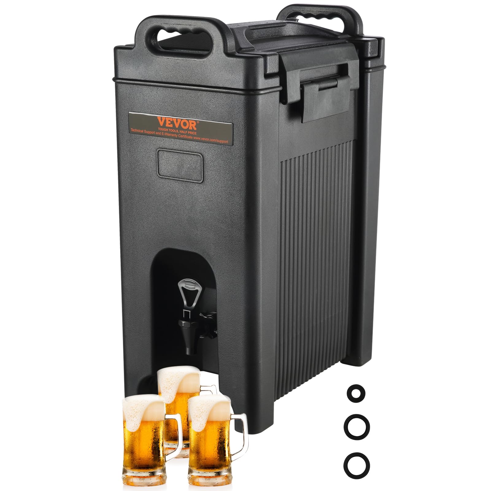 VEVOR Insulated Beverage Dispenser, 5 Gallon, Food-grade LDPE Hot and Cold Beverage Server, Thermal Drink Dispenser Cooler with 