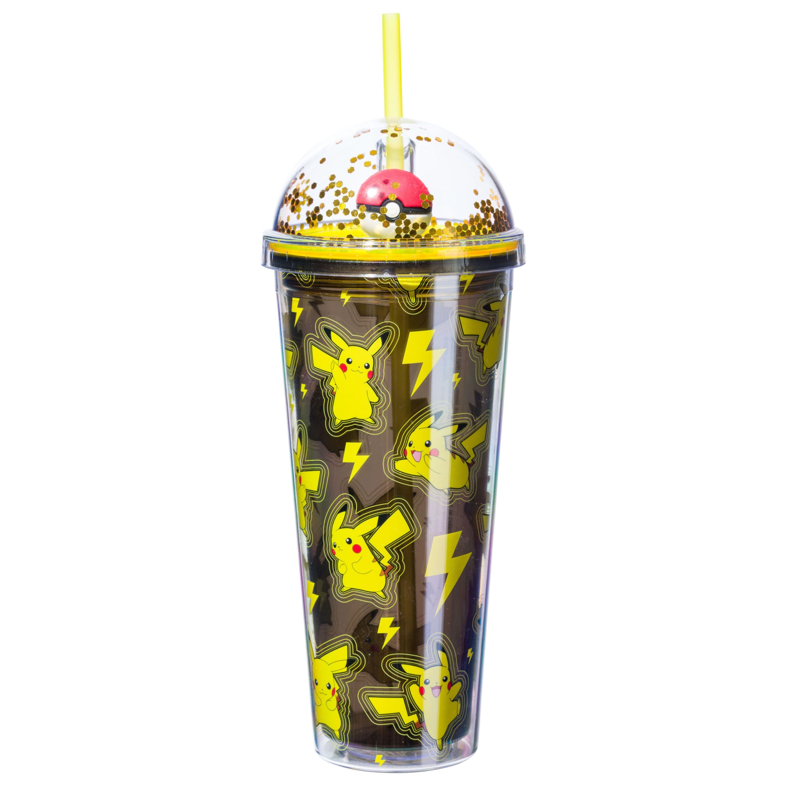 Silver Buffalo Pok  mon Lightning Dome Top Travel Tumbler Featuring Pikachu, 24 Ounces