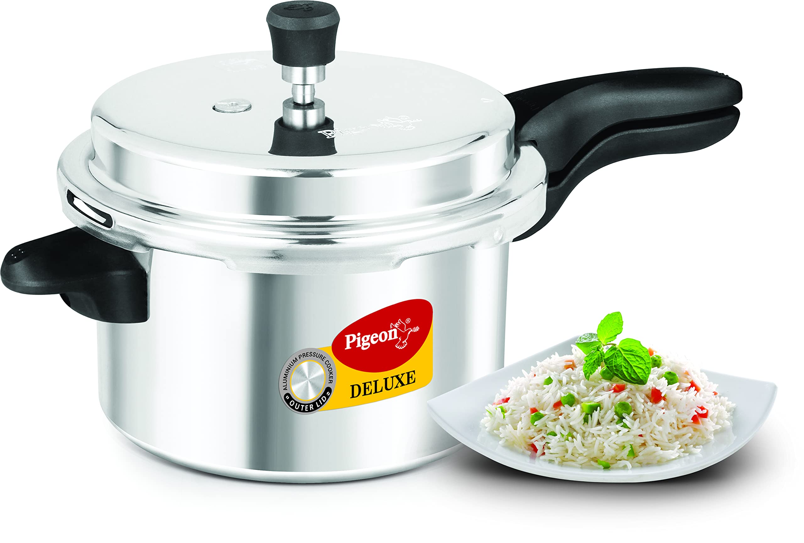 Pigeon Pressure Cooker - 5 Quart - Deluxe Aluminum Outer Lid Stovetop & Induction - Cook delicious food in less time: soups, ric