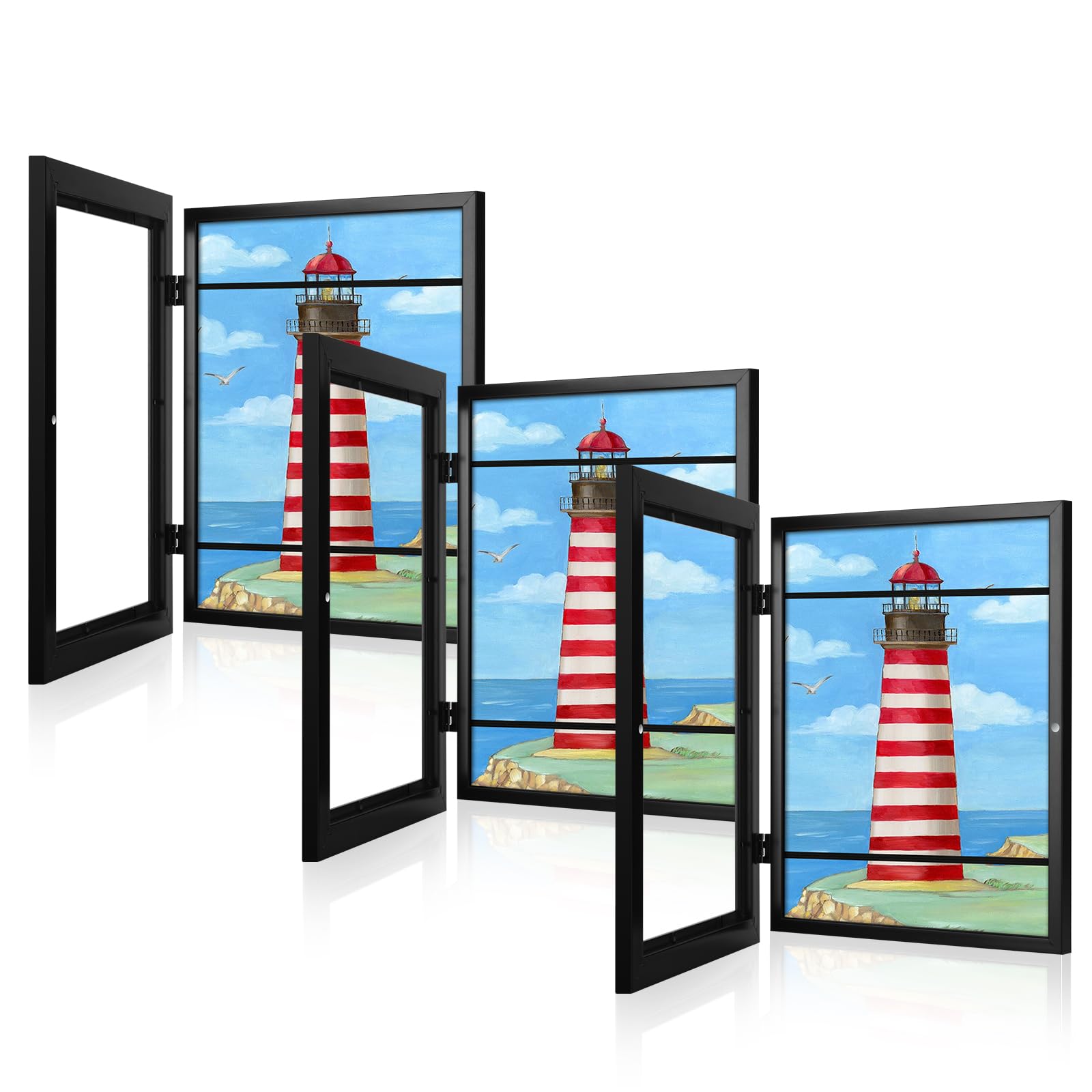 [3-Pack] Kids Art Frames, 8.5x11 Front Opening Kids Artwork Frames Changeable, Black Artwork Display Storage Frame for Wall, Hol