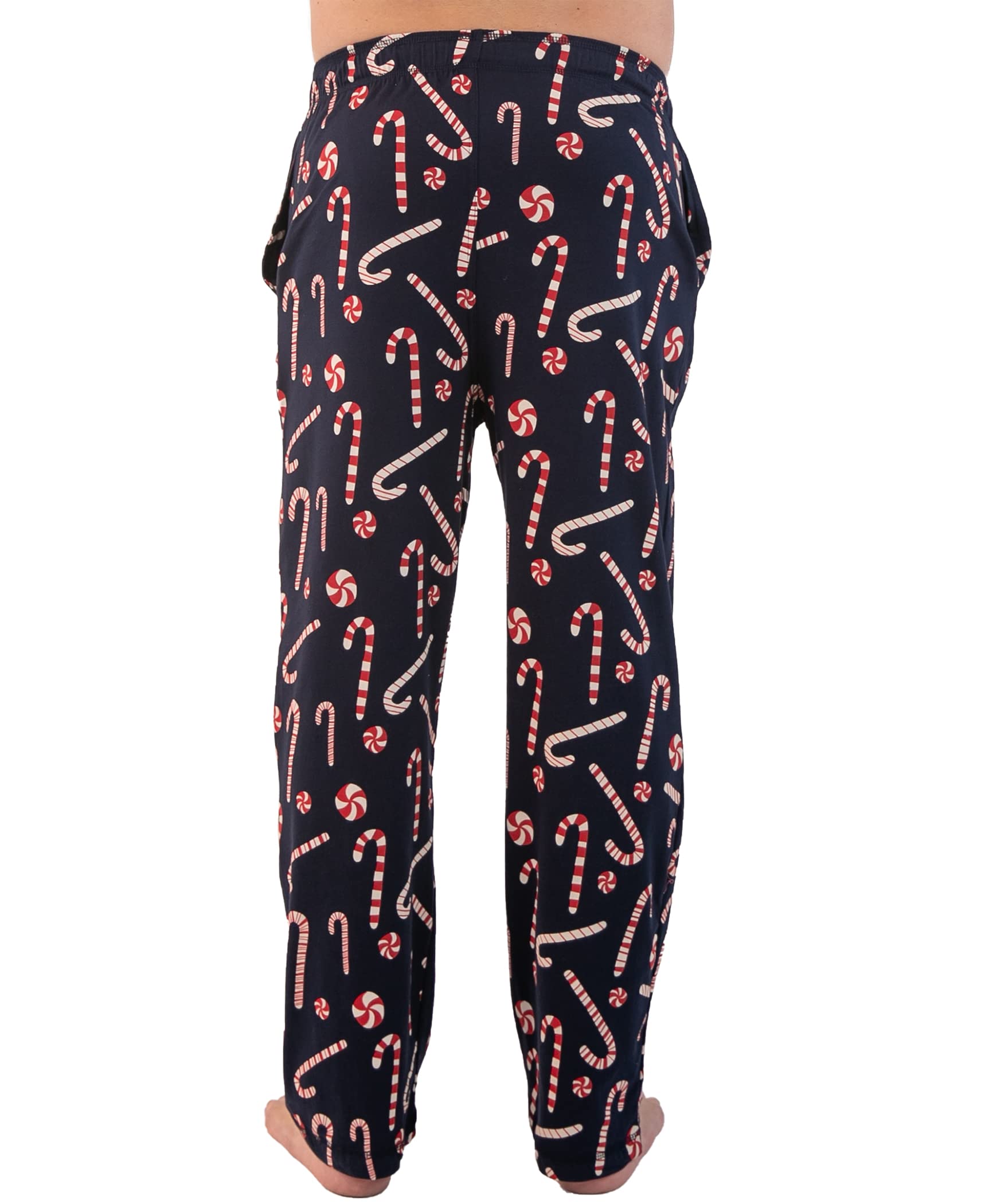 Lazy One Pajama Pants for Men, X-Small, Cotton, Candy Cane, Funny Lounge Bottoms