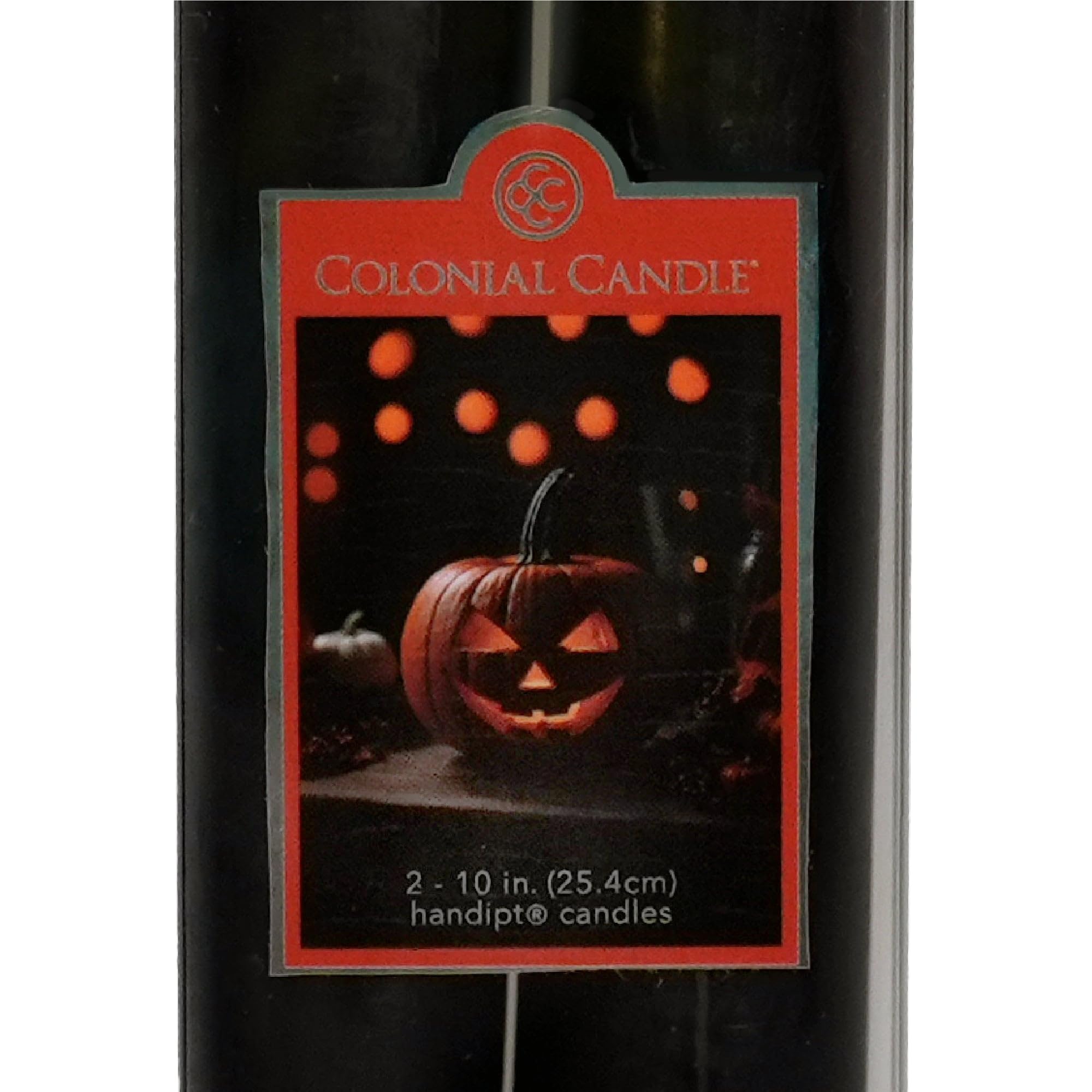 Colonial Candle Unscented Black Taper Candle, 10 inch, Pack of 2 - Up to 8 Hours Burn