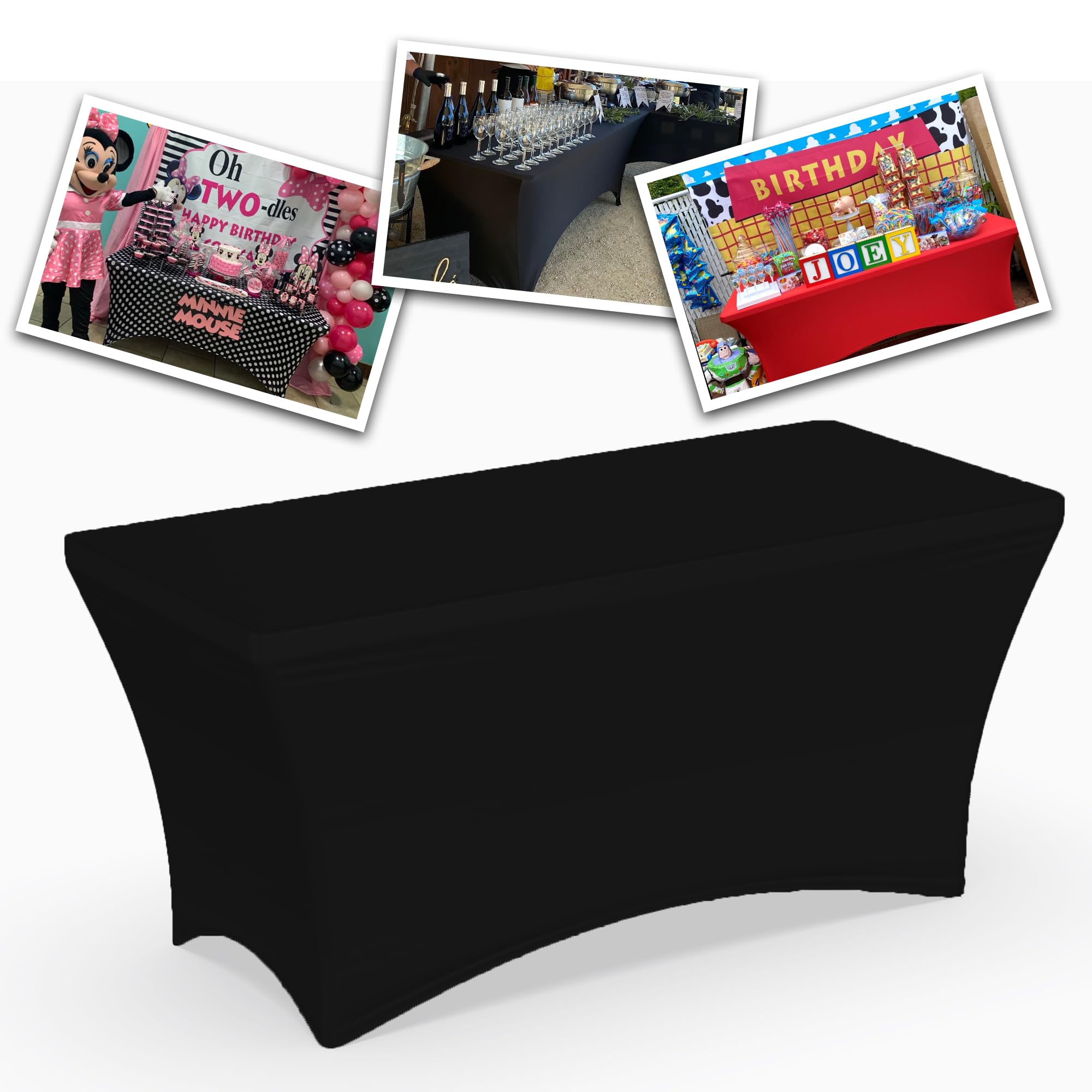 Your Chair Covers Rectangular Spandex Table Covers 6Ft Fitted Tablecloth Wedding Event Patio Table Decorations Elastic Fabric St