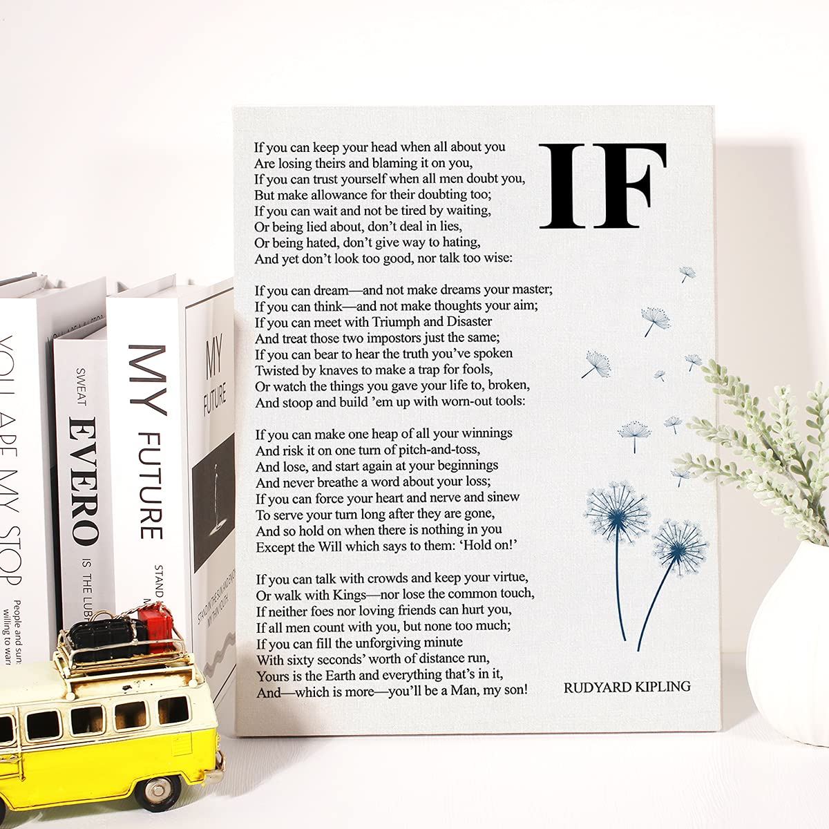 Inspirational Canvas Wall Art Motivational If Poem Rudyard Kipling Quote Canvas Print Positive Canvas Painting Office Home Wall