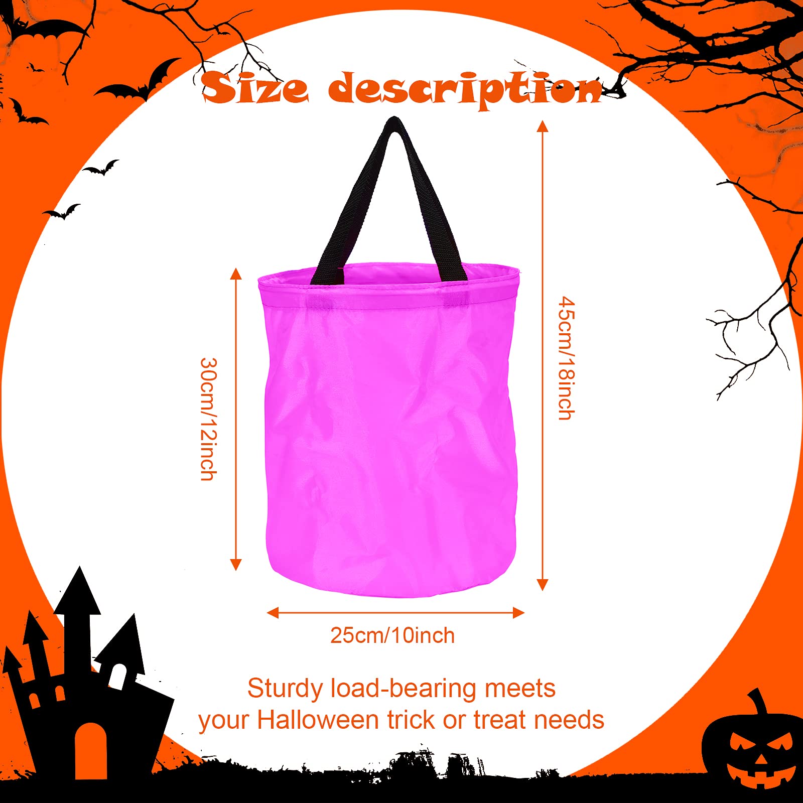 2 Pieces Led Light Halloween Candy Bags Light Up Halloween Bucket Trick Or Treat Bags Light Up Candy Bags Multipurpose Reusable