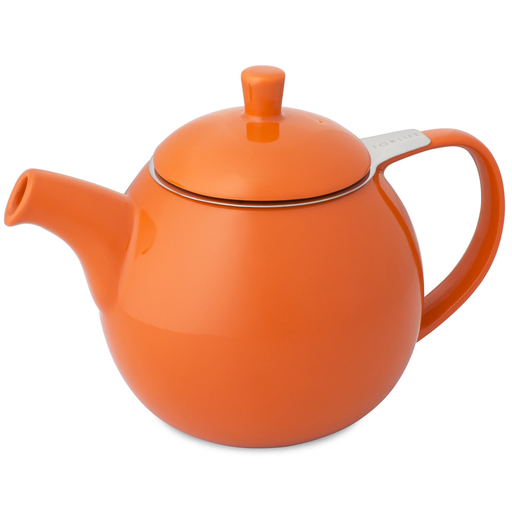 Forlife Curve Teapot With Infuser, 24-Ounce, Carrot