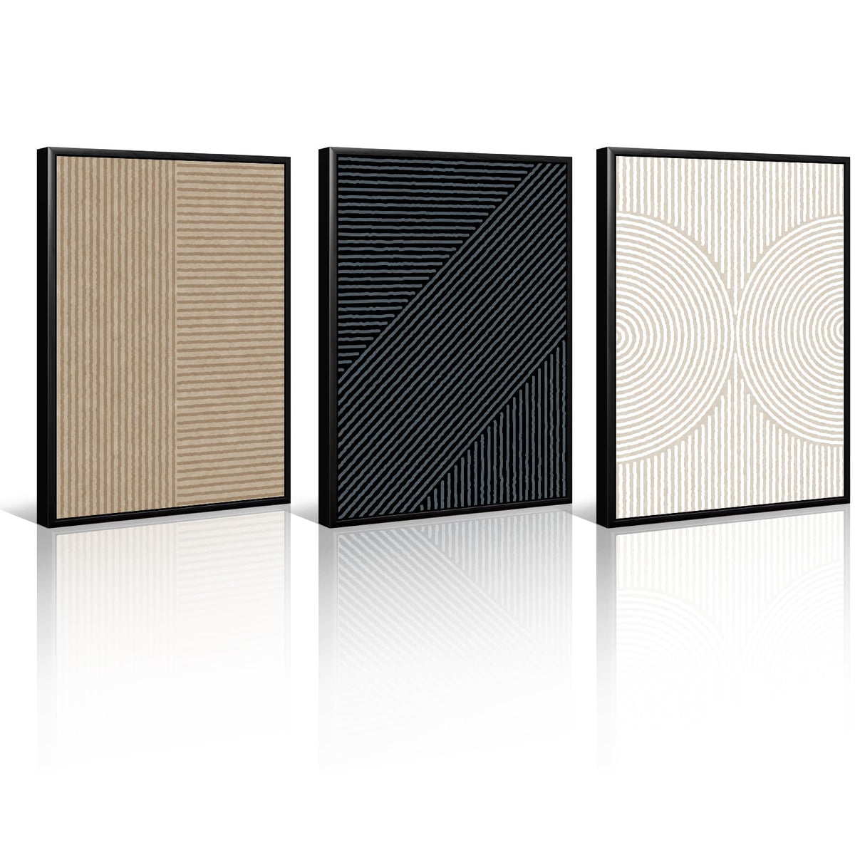 Modern Abstract Pictures Wall Art Boho Neutral Canvas Wall Art Minimalist Line Wall Decor Black Brown Artwork Abstract Modern Pa