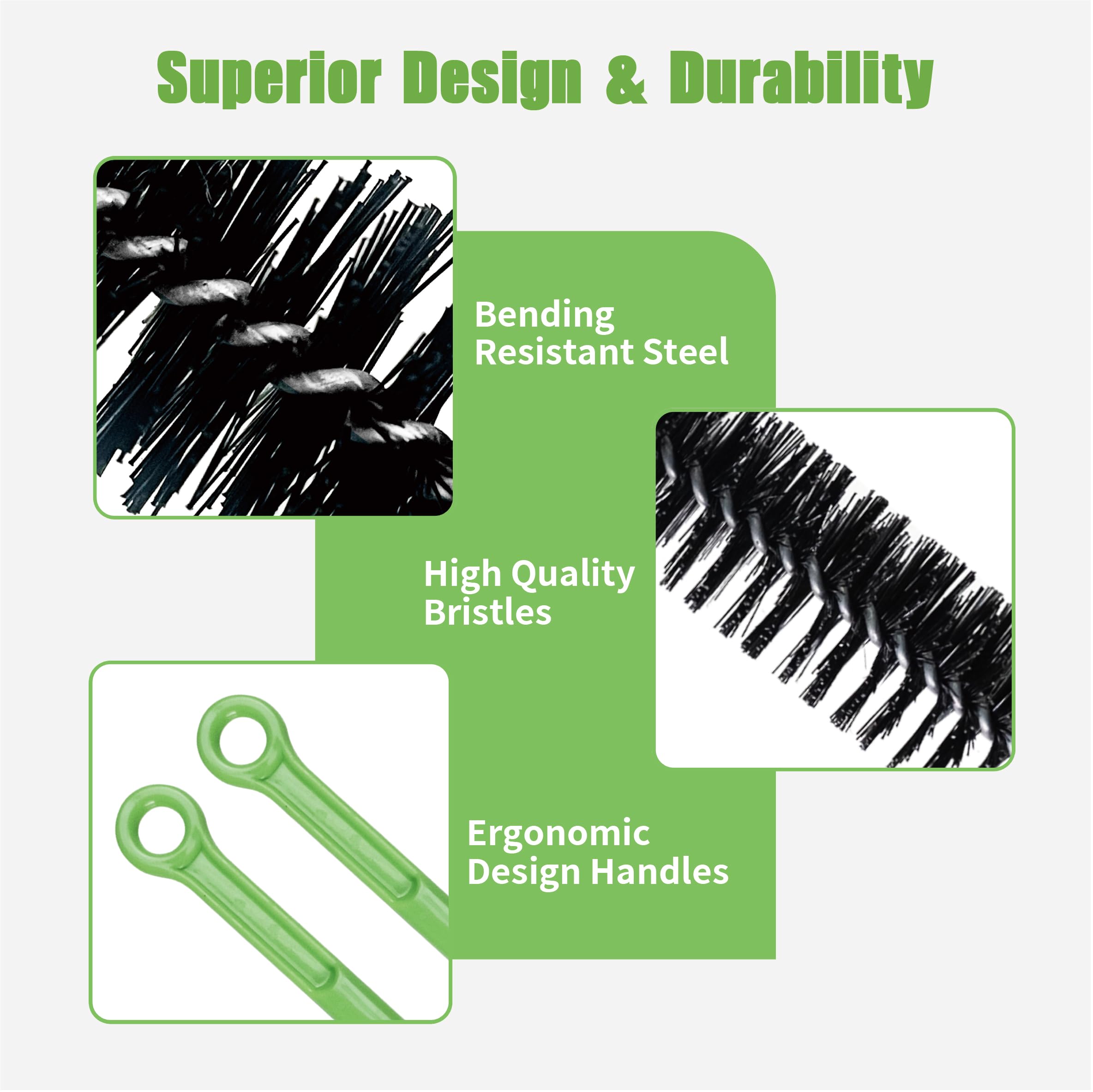 2Pcs Upgraded Drain Clean Brush Set, Extended Dryer Lint Removal Brush, Hard Bristle For Bathroom/Toilet/Sewer, Get Rid Hair And