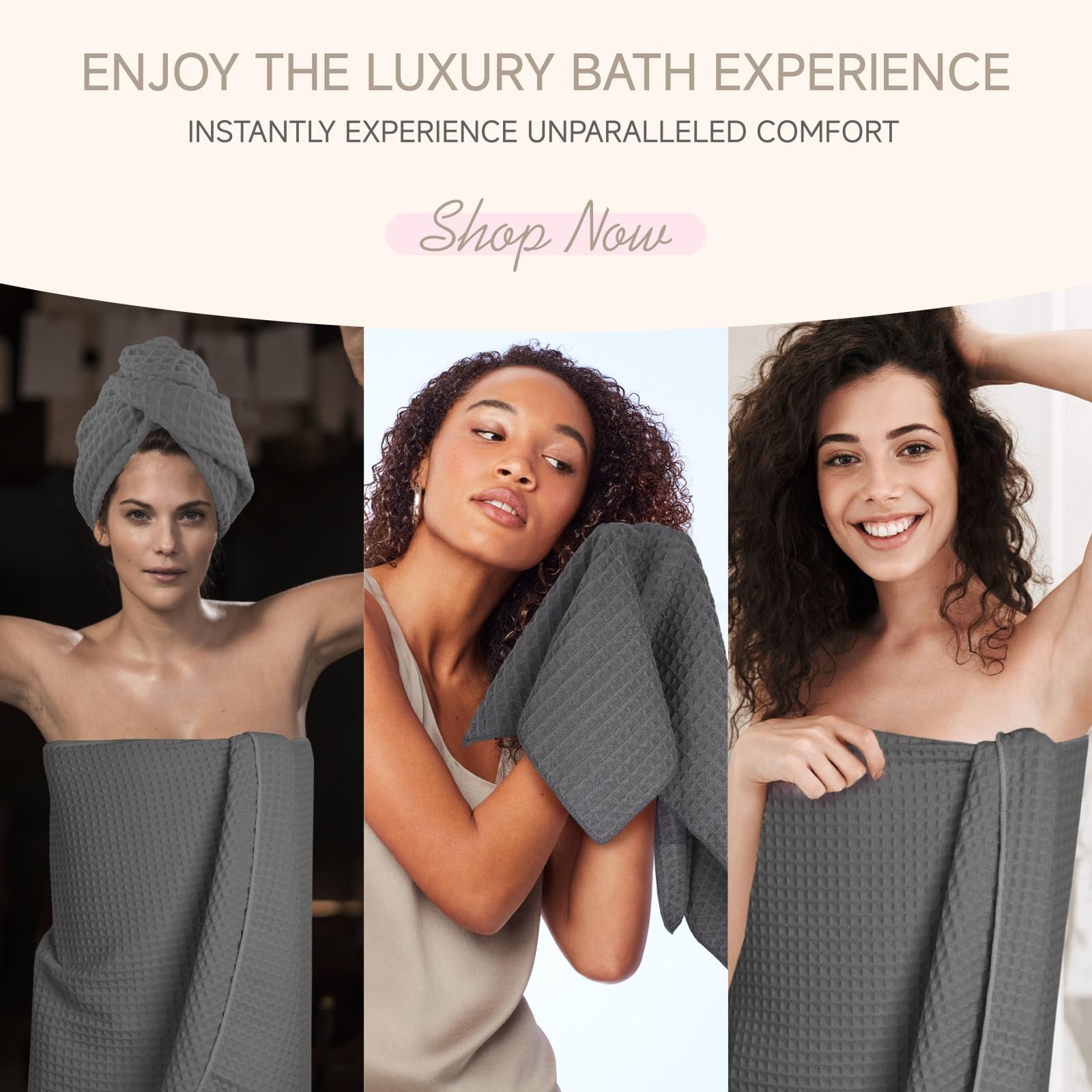 Waffle Bath Towels Sets Of 4 Pcs Extral Large 35X70 Inch Bath Towels Hand Towels Washcloths Hair Towel Set Microfiber Bath Towel