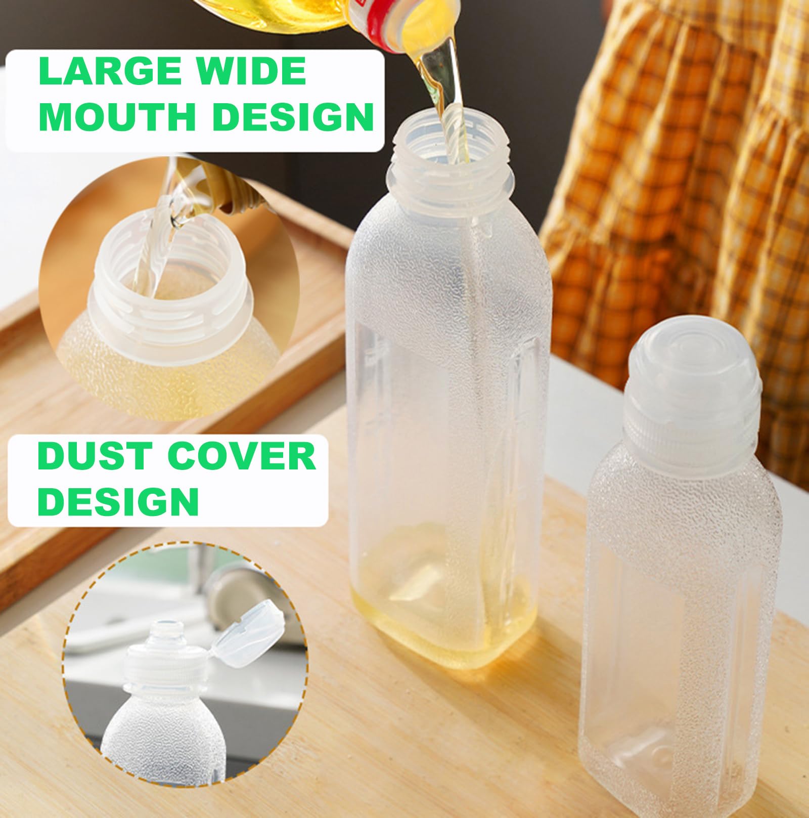 Wayda Condiment Squeeze Bottles,6 Pack Squeeze Bottles For Sauces, Ketchup Salad Dressing Container, 17Oz Plastic Bottles With S