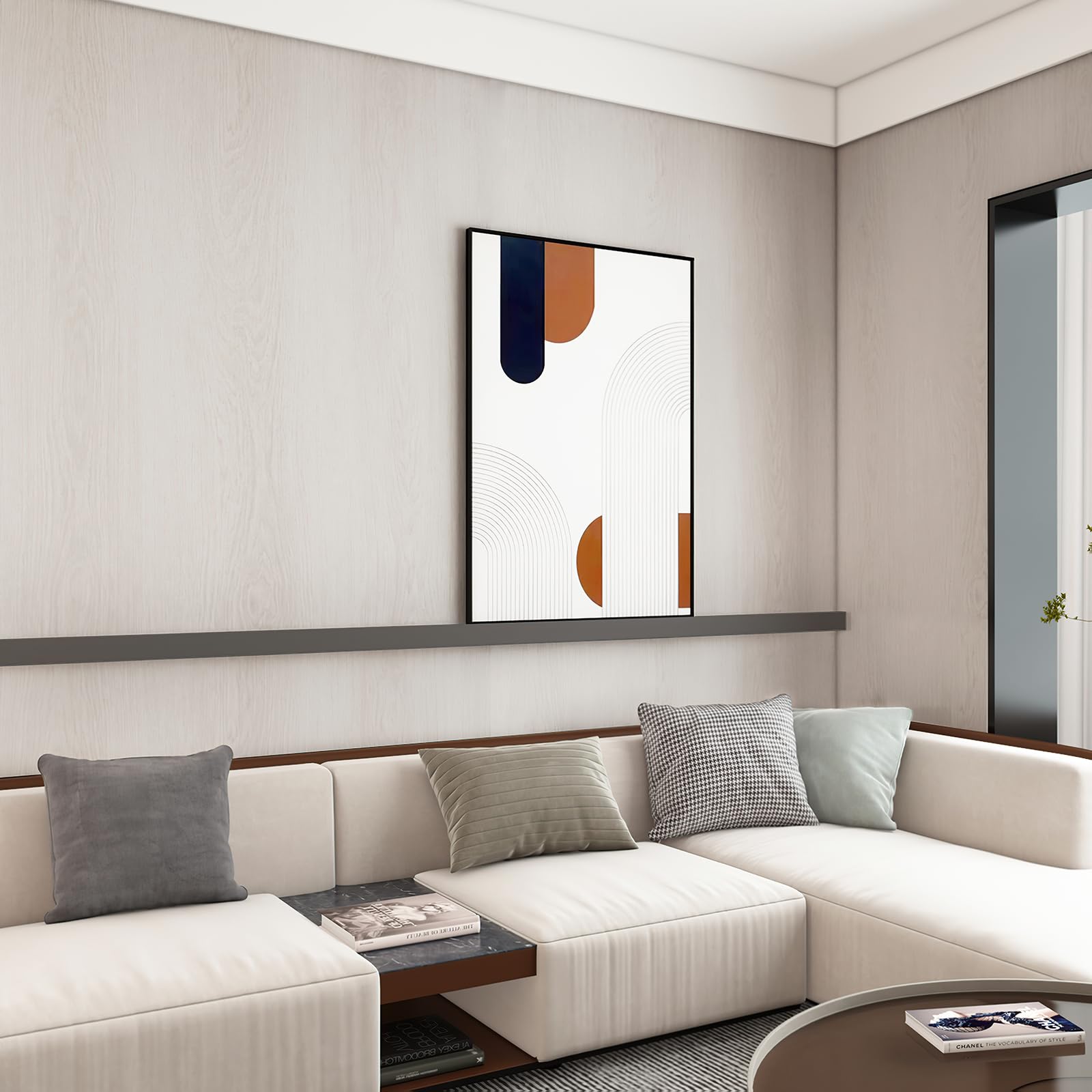 TOTIO Off-White Wood Grain Contact Paper Oak Textured Peel and Stick Wallpaper Roll 16x354in Air Guide Slot Design Matte Thicken