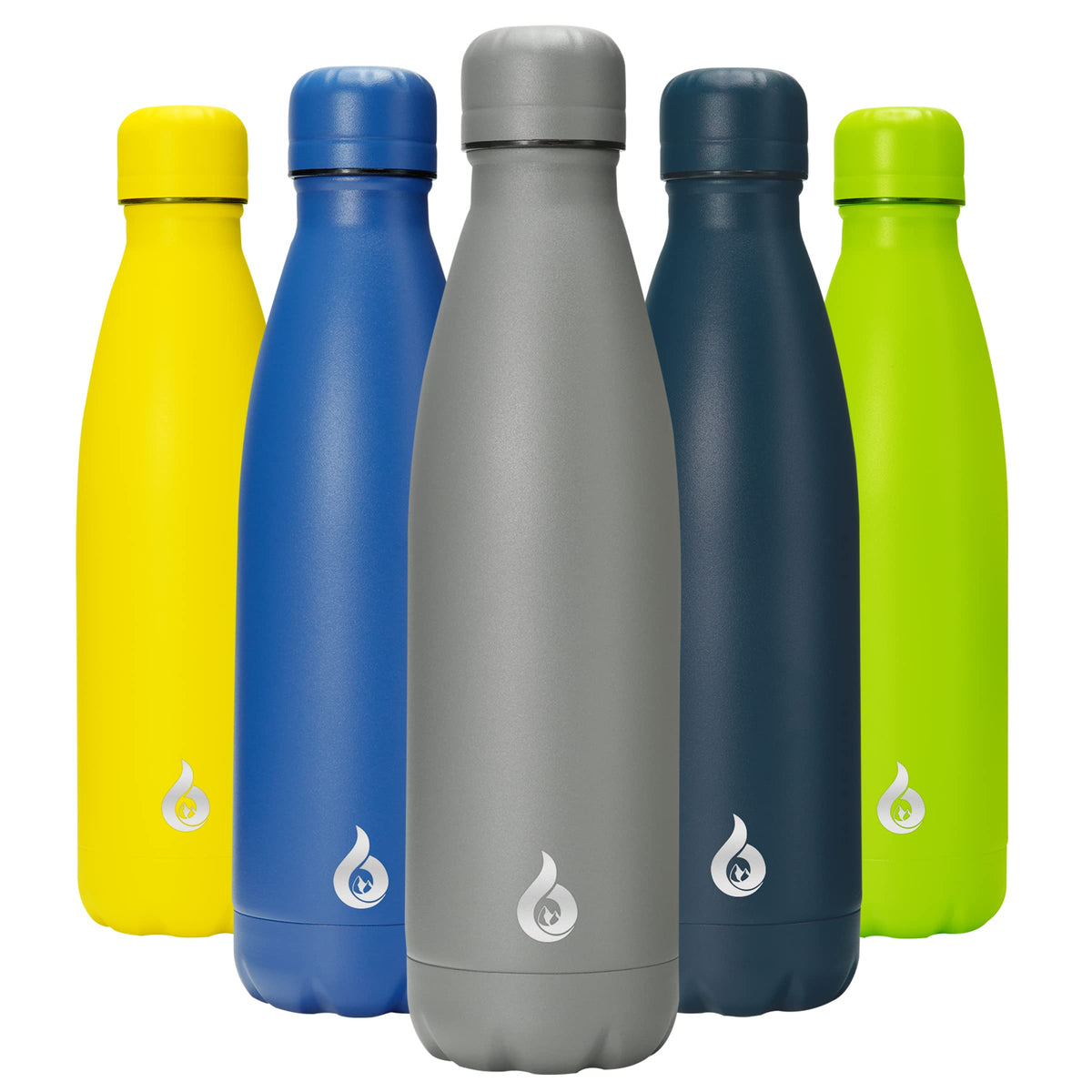Bjpkpk Insulated Kids Water Bottle 17Oz Stainless Steel Water Bottles Dishwasher Safe Sports Water Bottles For School-Gray