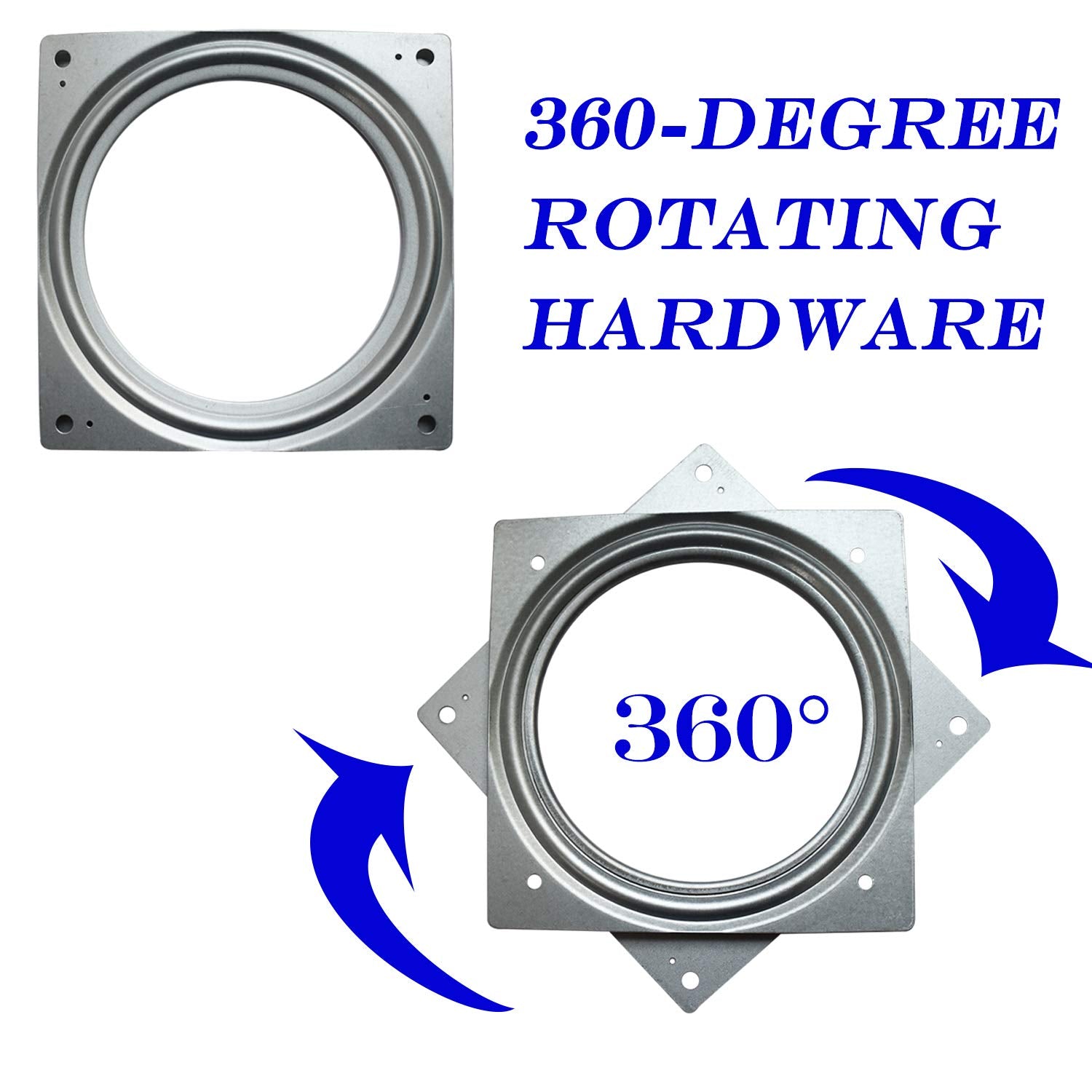 6Inch Lazy Susan Hardware, 6Pack Square Rotating Bearing Plate, 500Lbs Capacity Lazy Susan Turntable Bearing For For Serving Tra