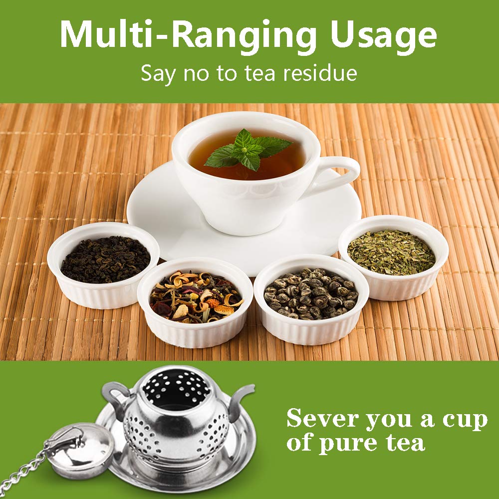 Cyimi Loose Leaf Tea Infuser, 4Pcs Tea Strainer Stainless Steel Tea Ball With Chain And Drip Trays, Small Tea Filter Set For Mug